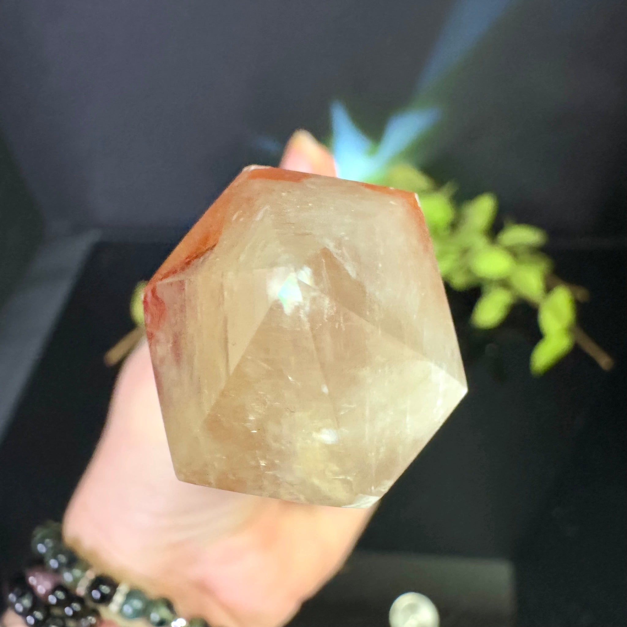 Calcite with Fire Quartz Tower