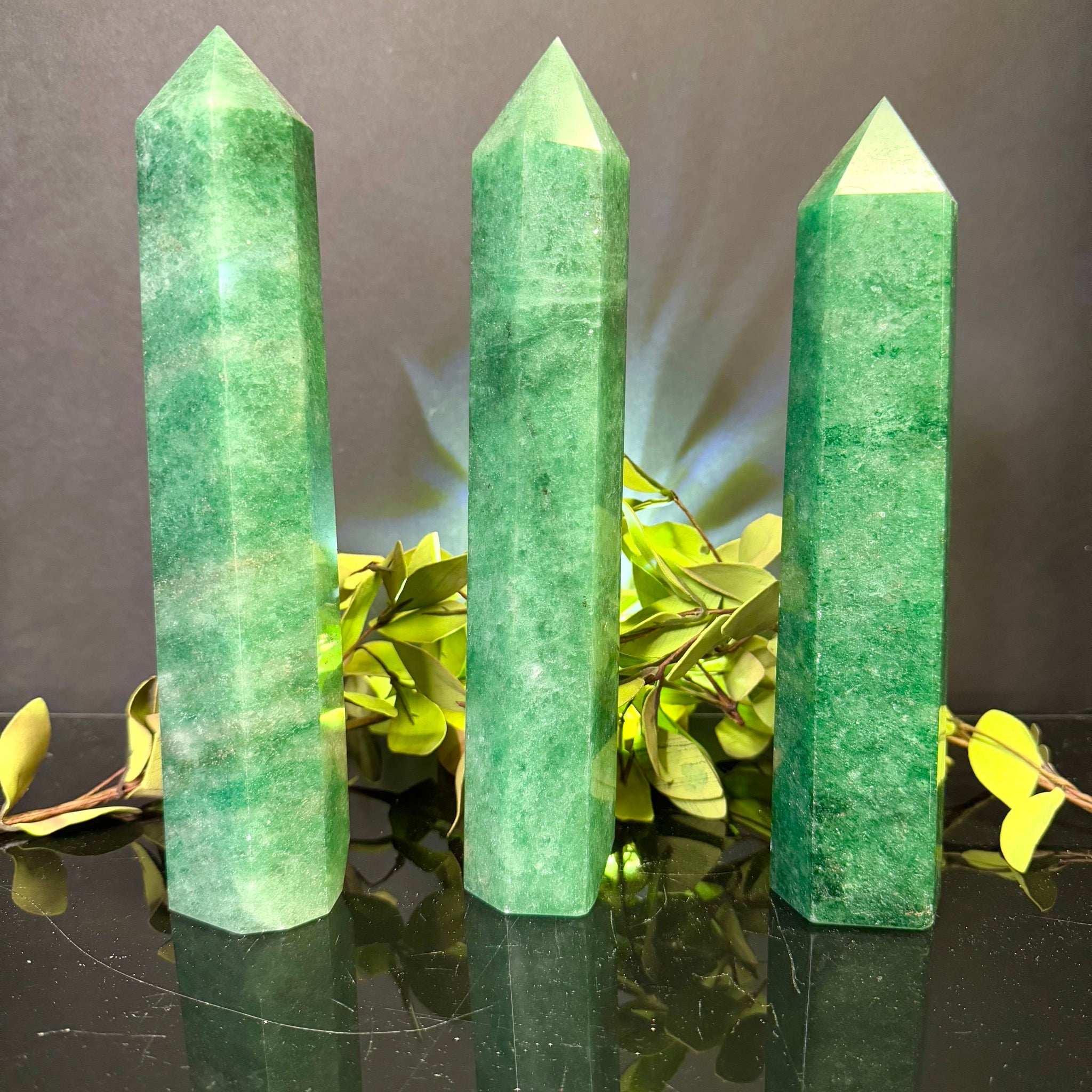 Green Strawberry Quartz Tower