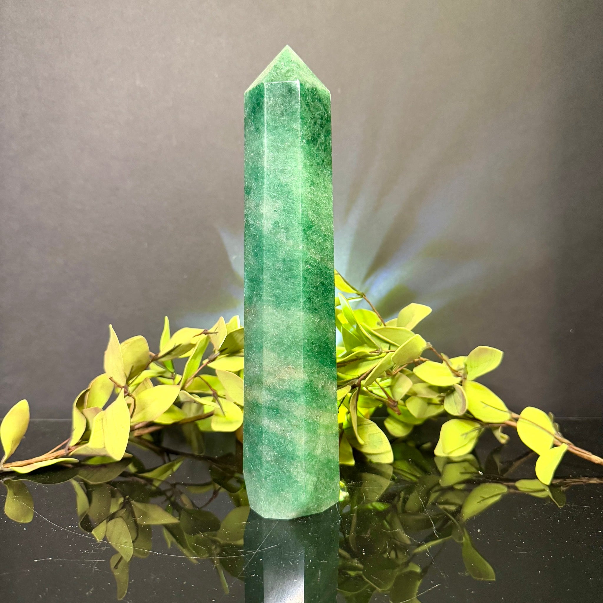 Green Strawberry Quartz Tower