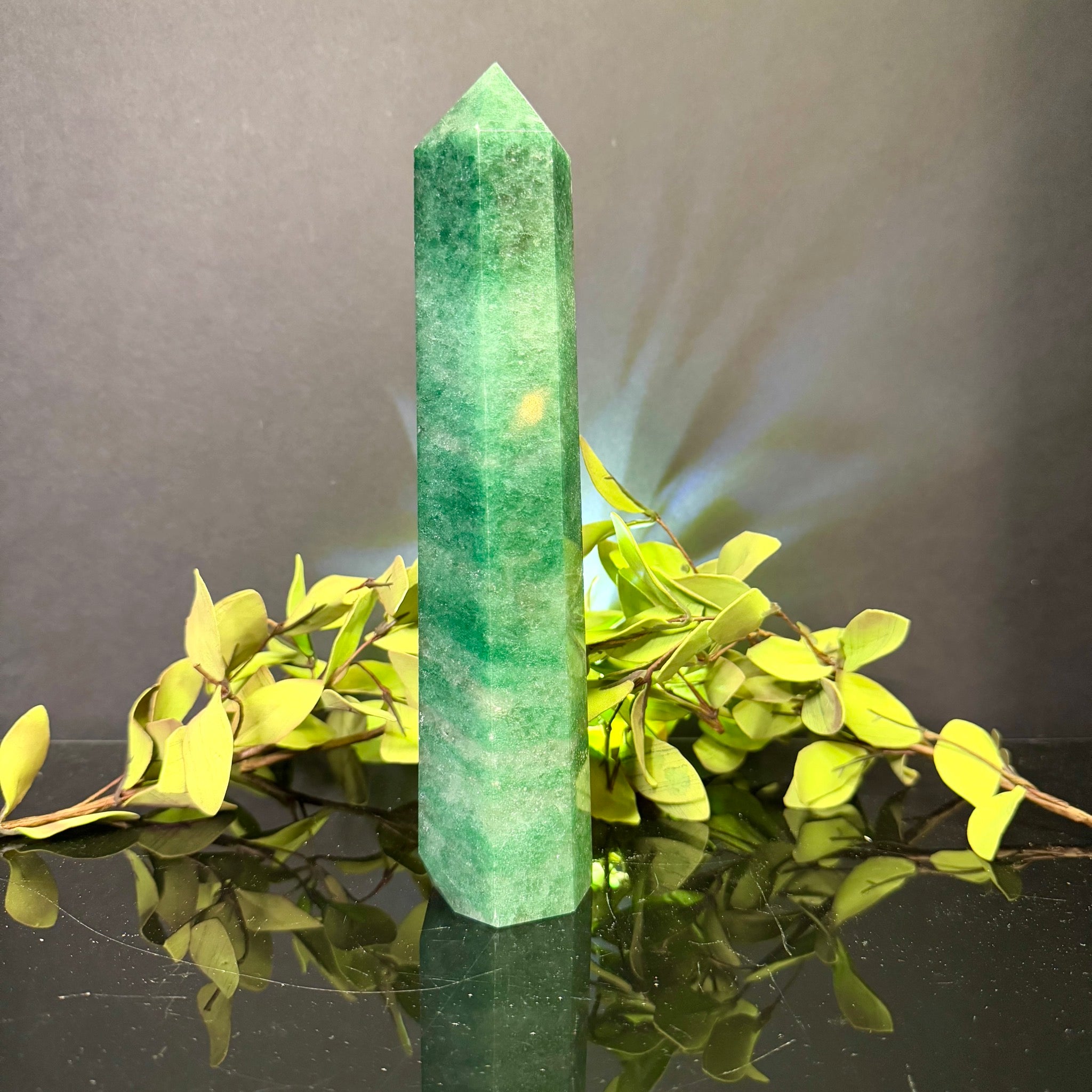 Green Strawberry Quartz Tower