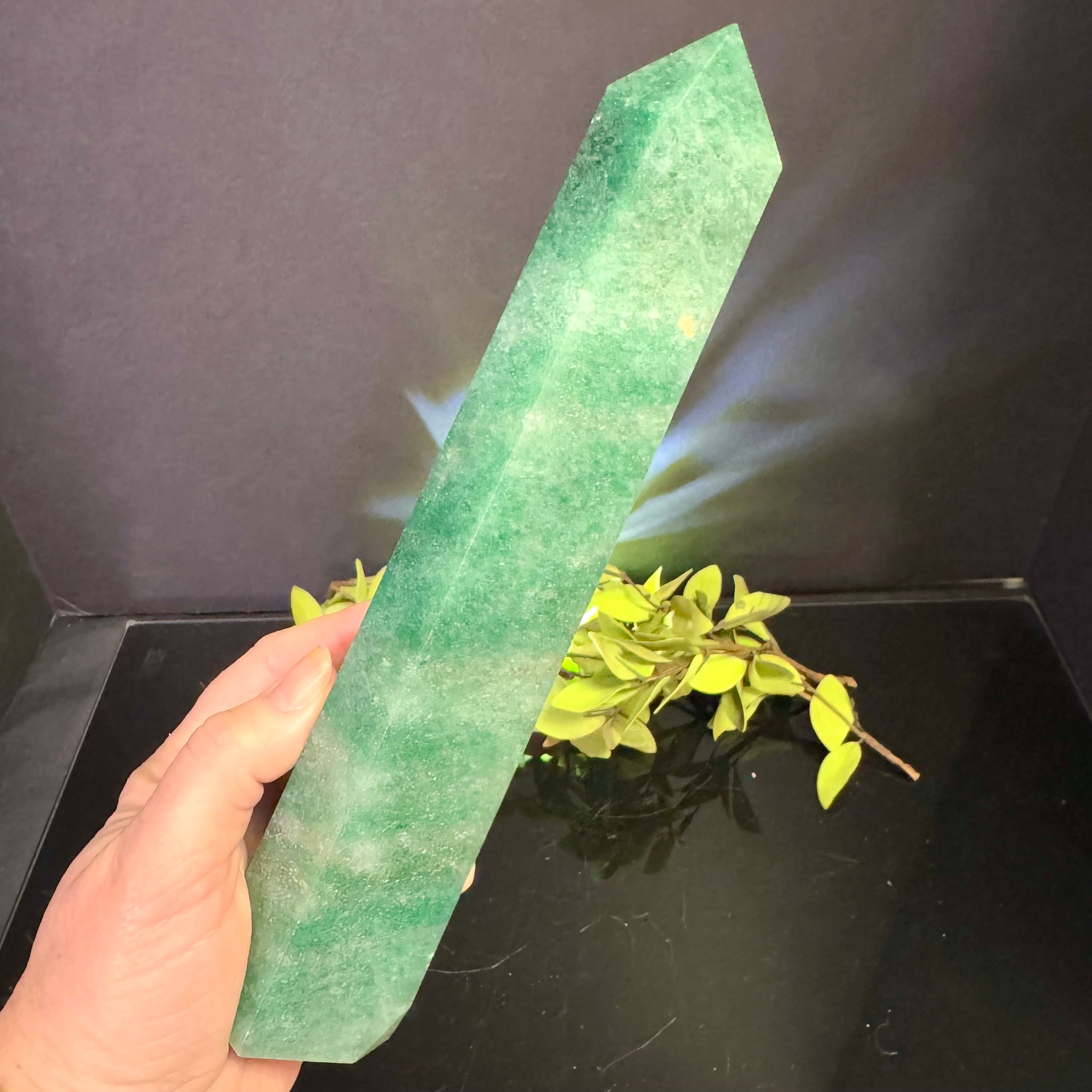 Green Strawberry Quartz Tower