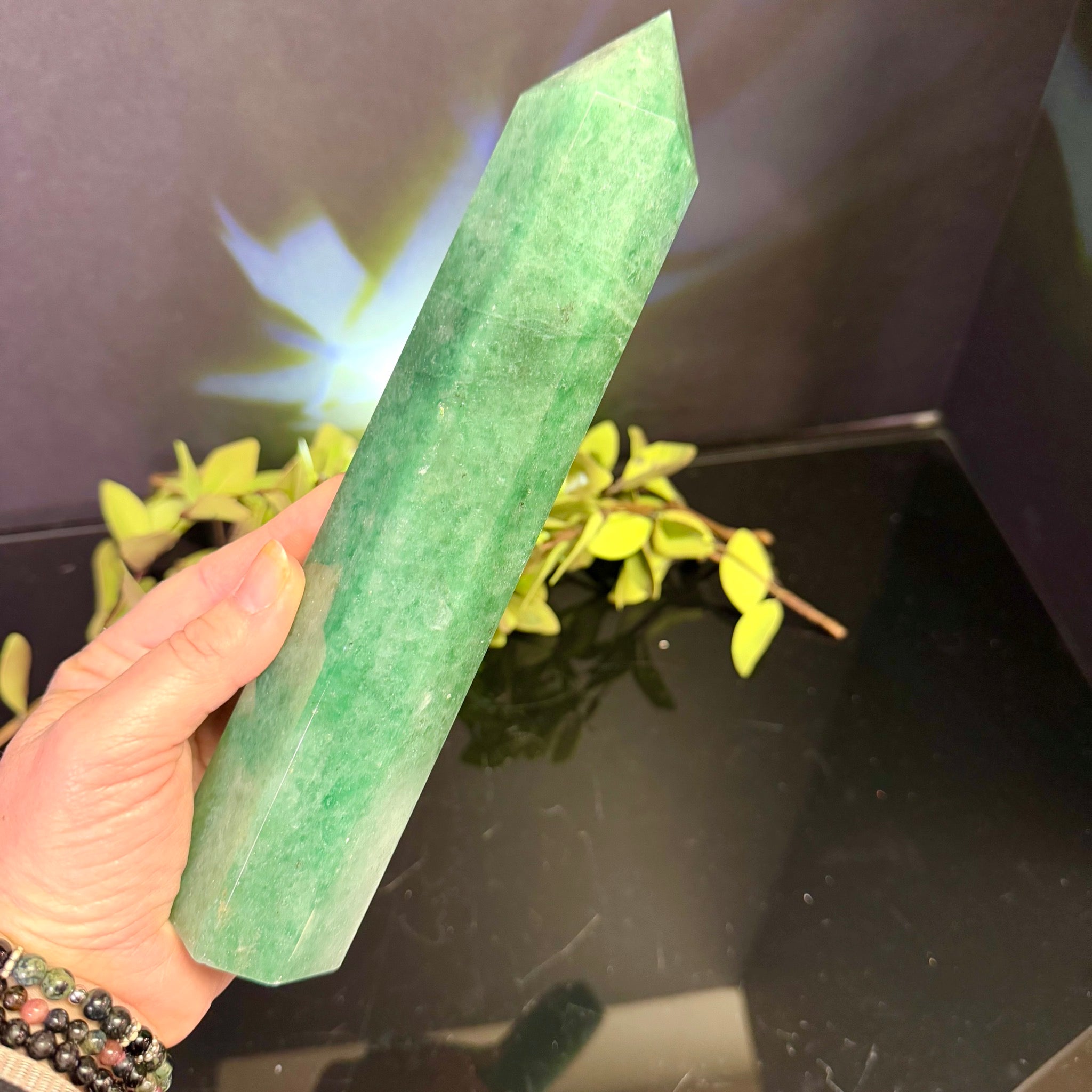 Green Strawberry Quartz Tower