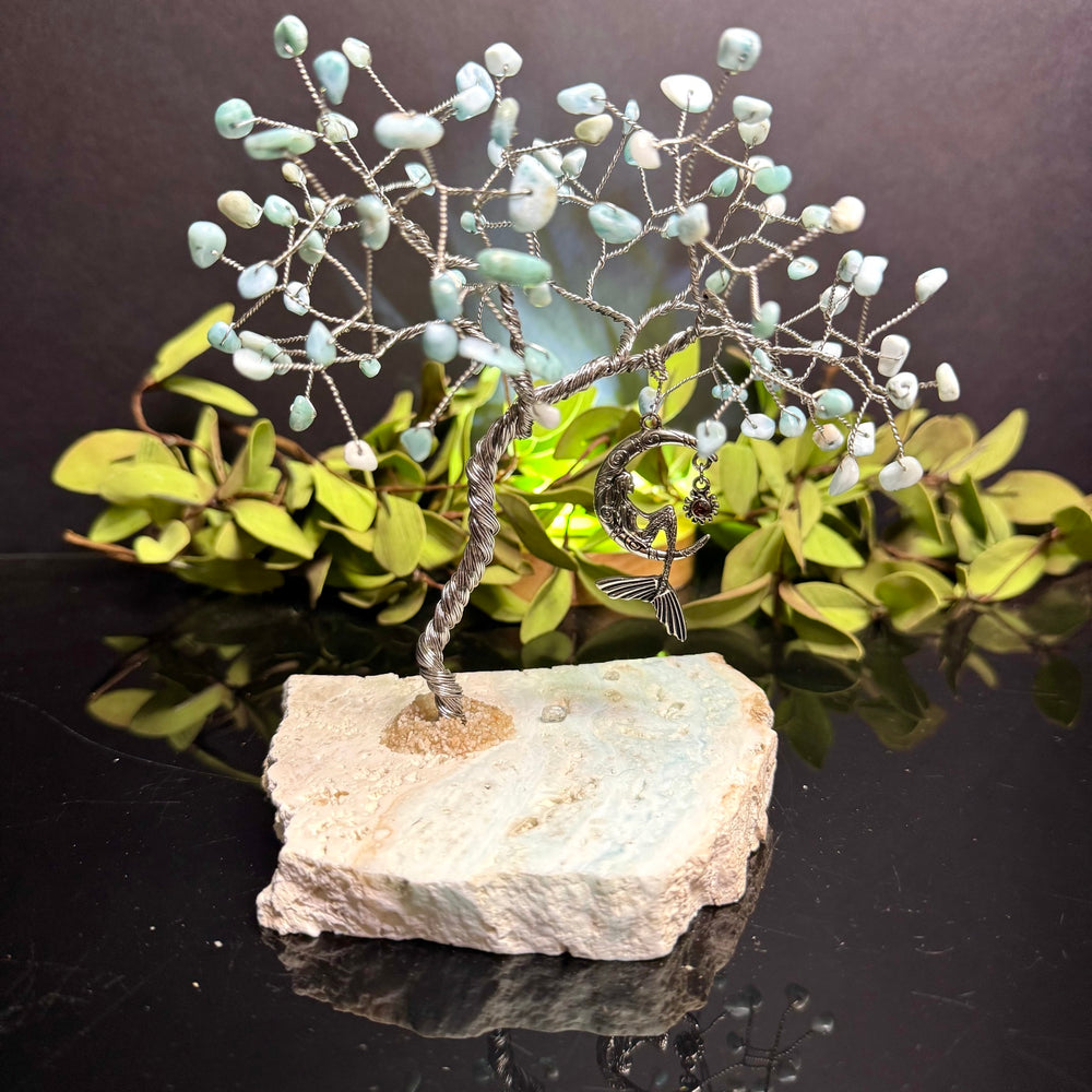 Larimar on Caribbean Calcite Mojo Tree