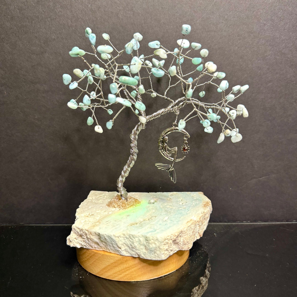 Larimar on Caribbean Calcite Mojo Tree