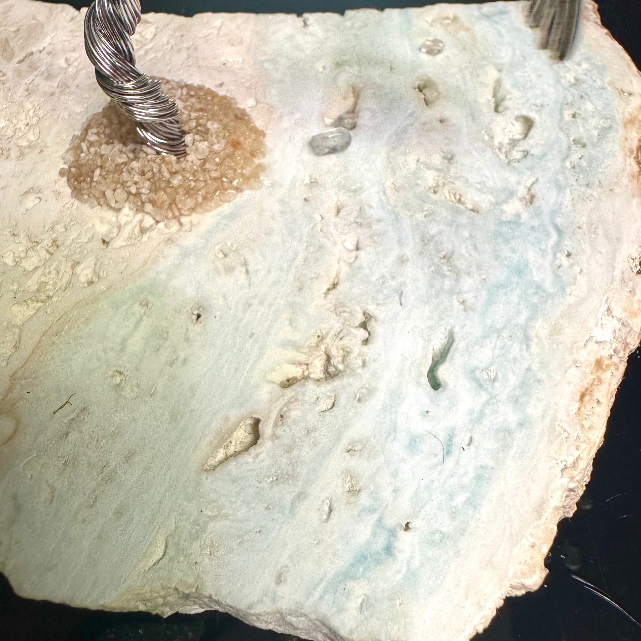 Larimar on Caribbean Calcite Mojo Tree