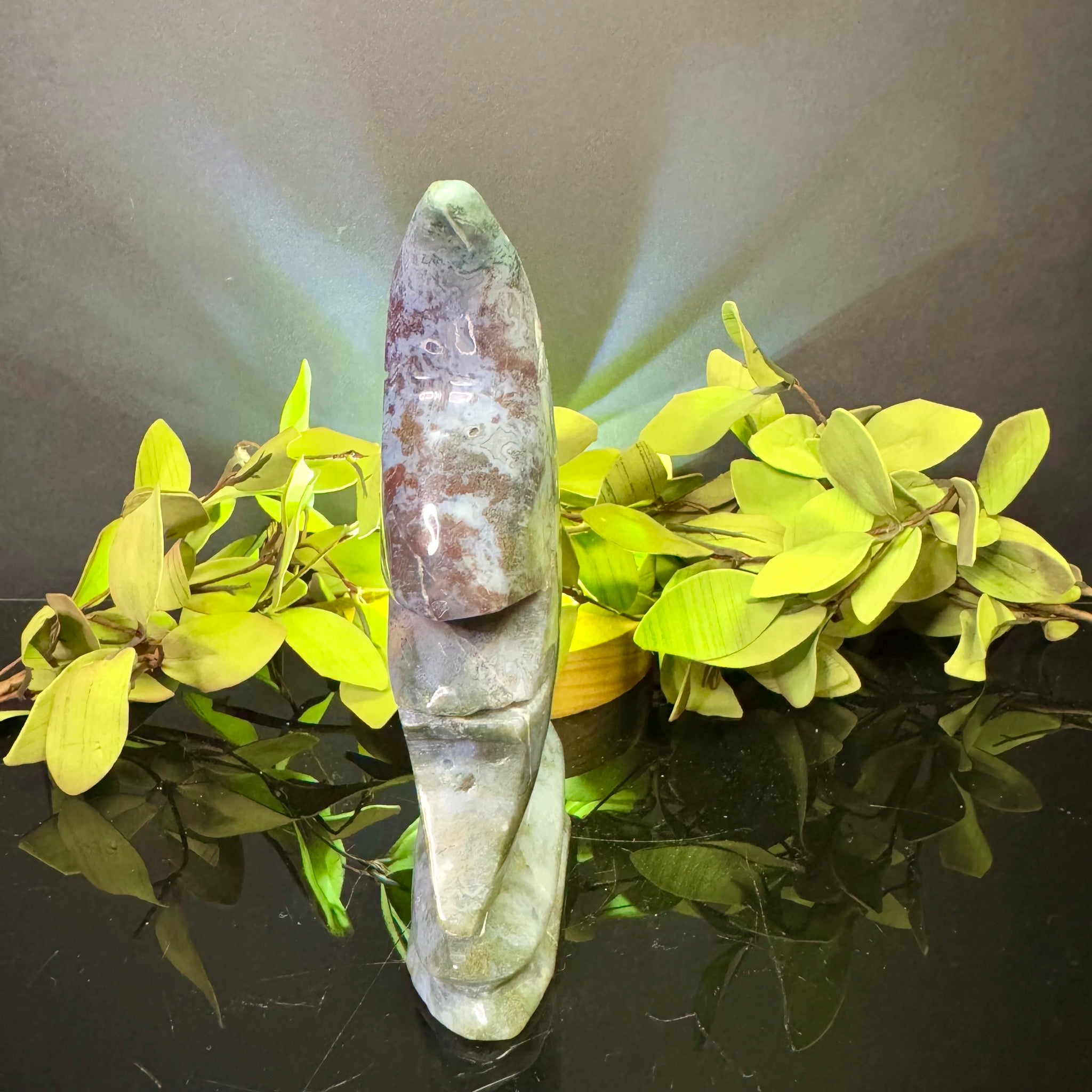 Ocean Jasper Moon Face Carving