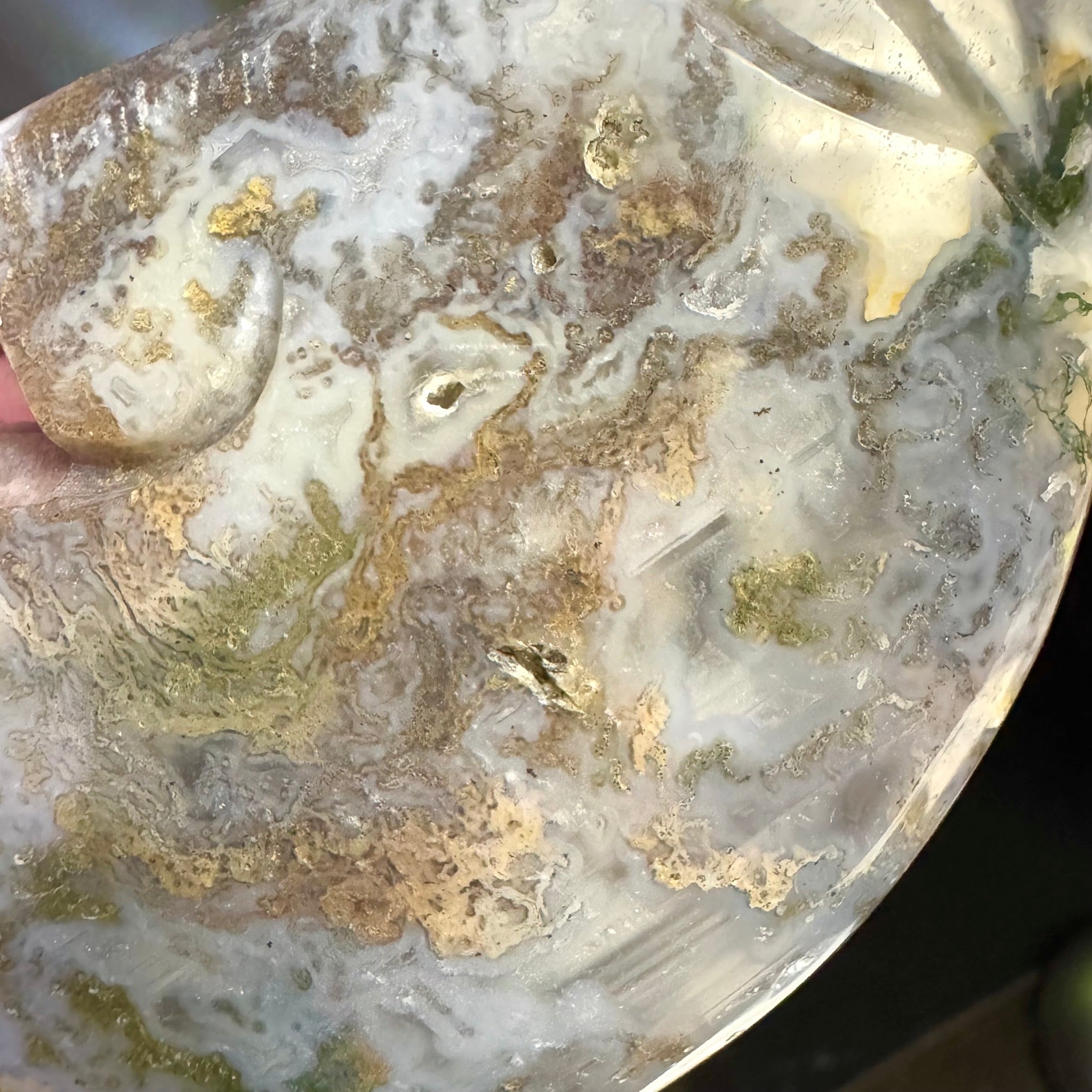 Ocean Jasper Moon Face Carving