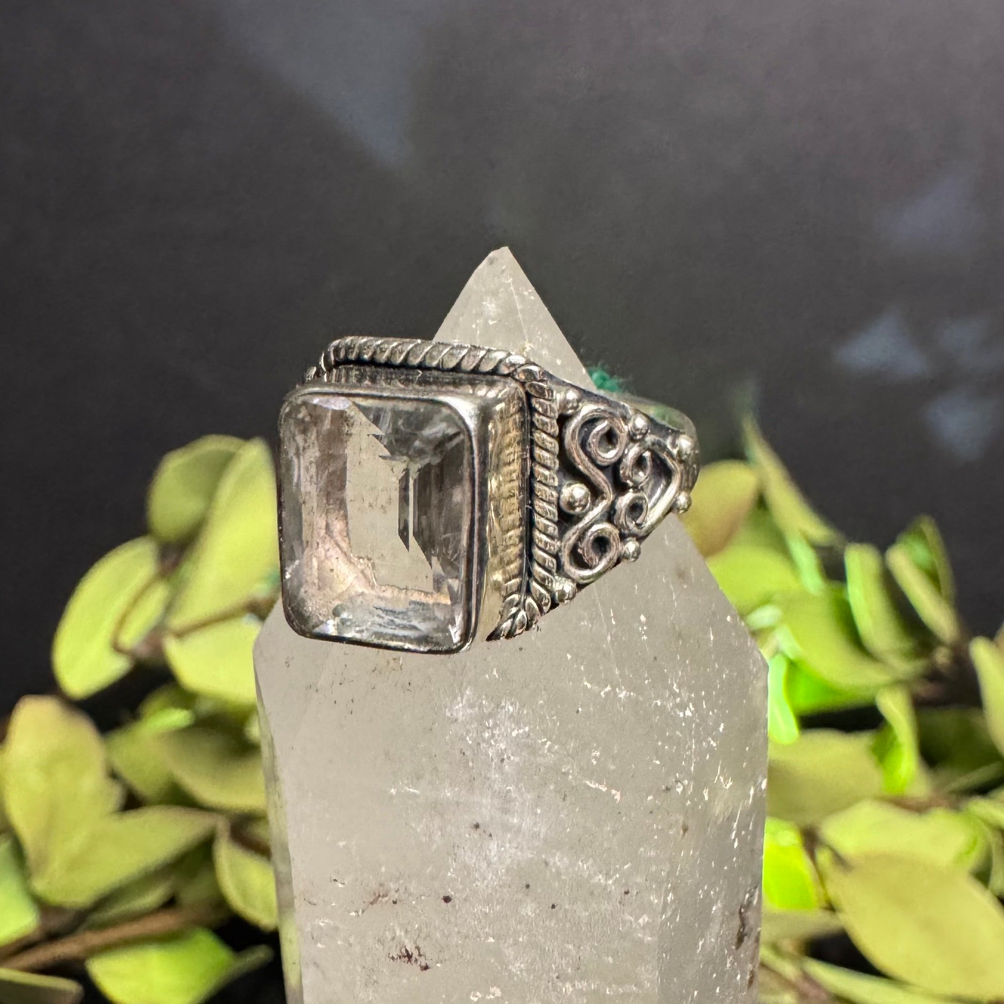 Square Quartz Ring Sterling Silver