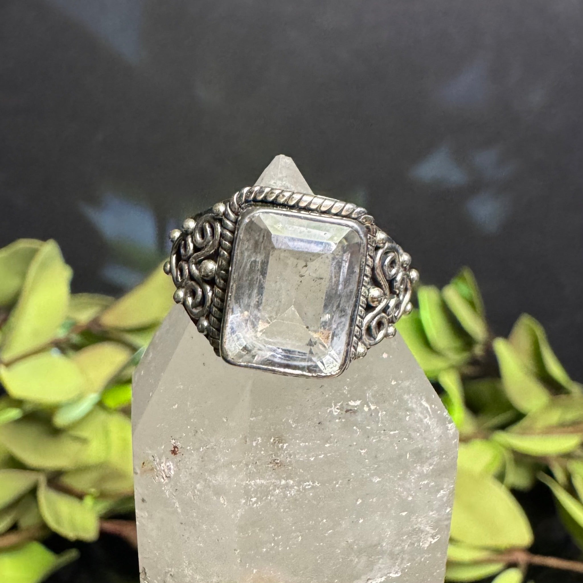 Square Quartz Ring Sterling Silver