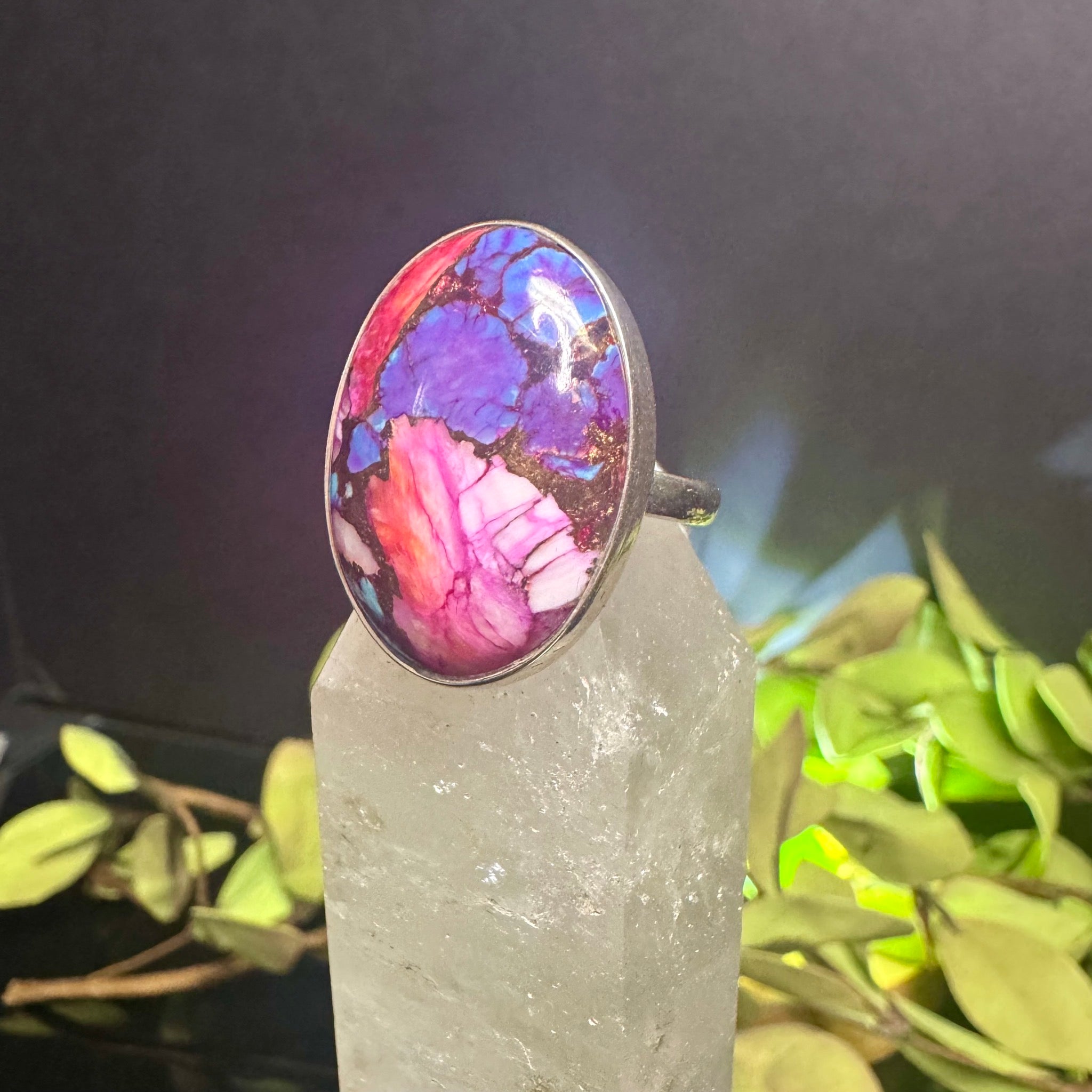 Oval Mohave Copper Turquoise Ring Sterling Silver