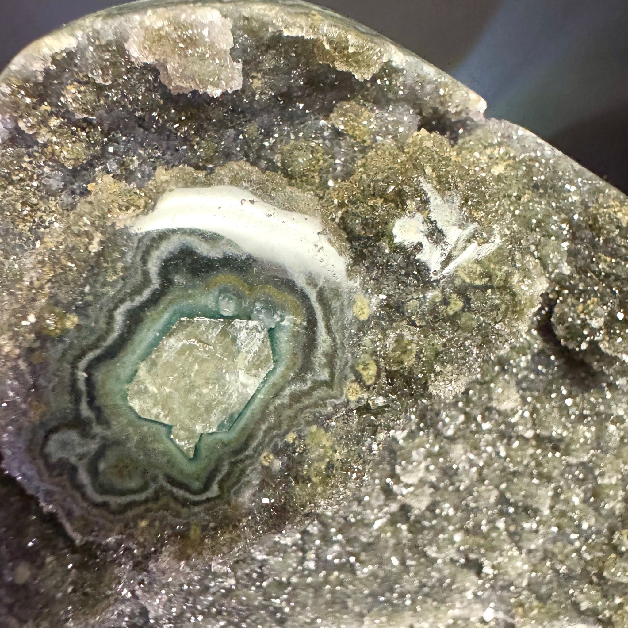 Druzy Agate Free Form with Stalactite Eye