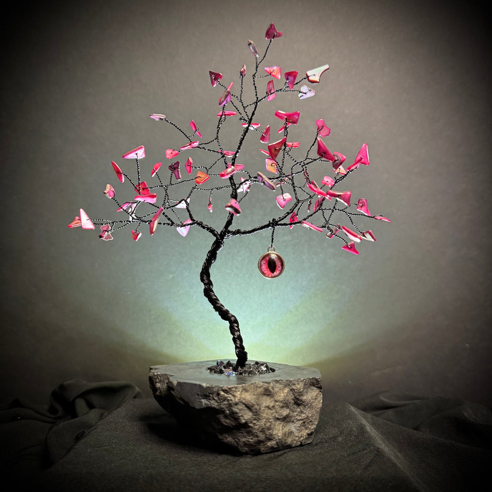 Dyed Shell on Black Tourmaline Mojo Tree