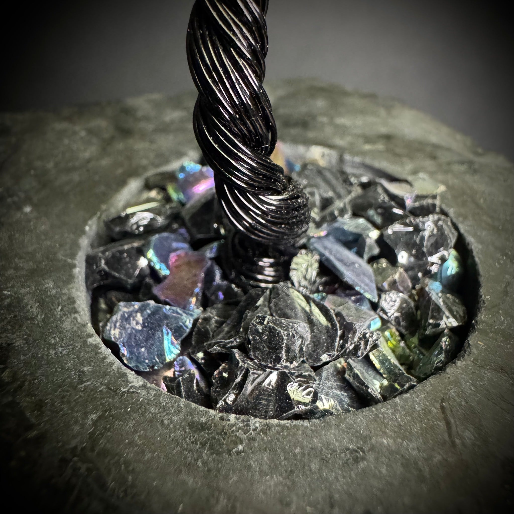 Dyed Shell on Black Tourmaline Mojo Tree