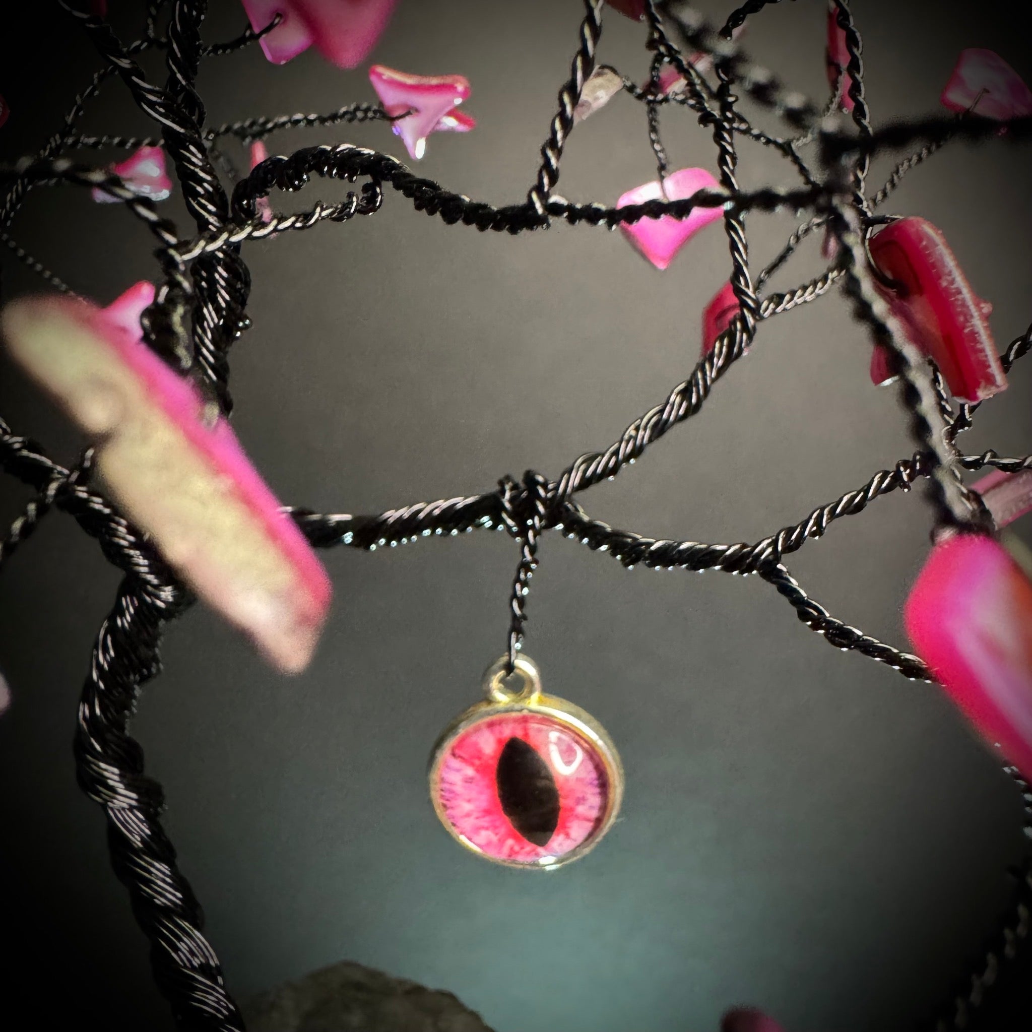 Dyed Shell on Black Tourmaline Mojo Tree