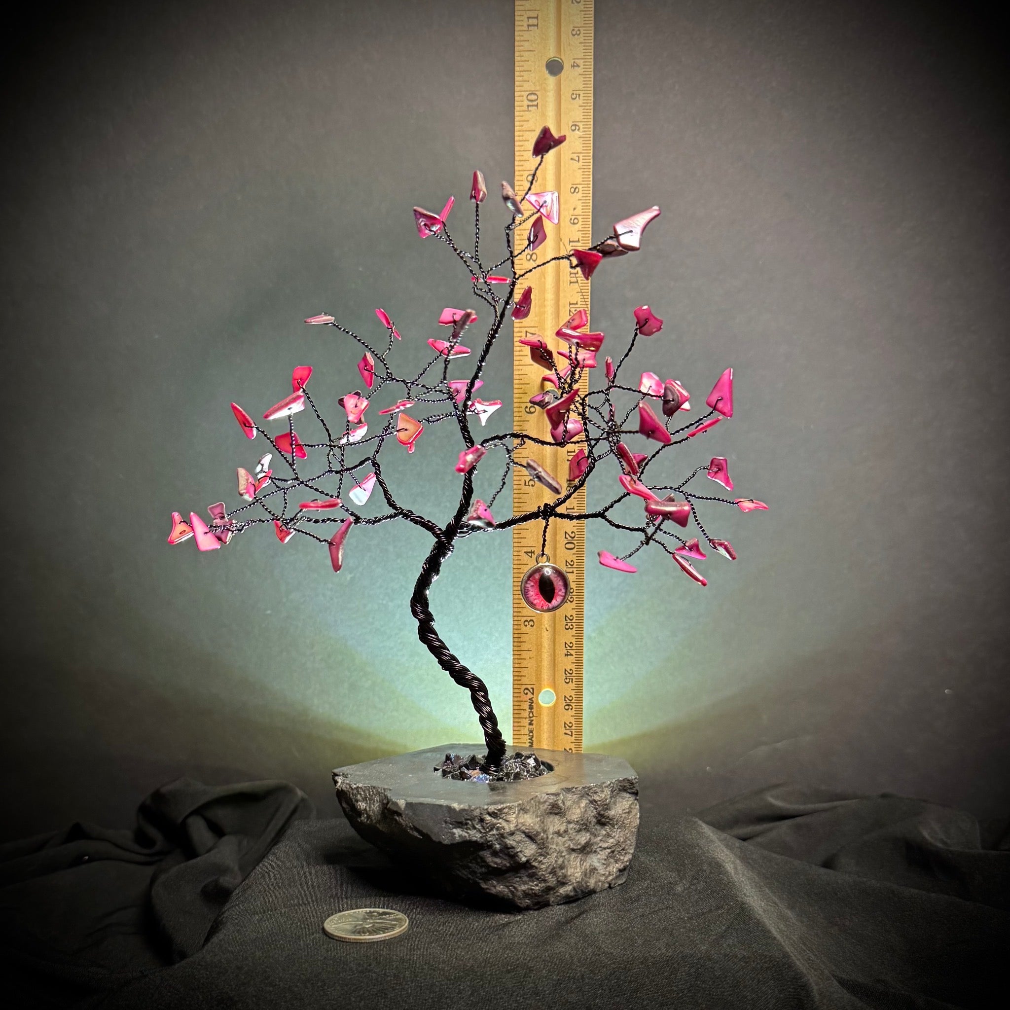 Dyed Shell on Black Tourmaline Mojo Tree