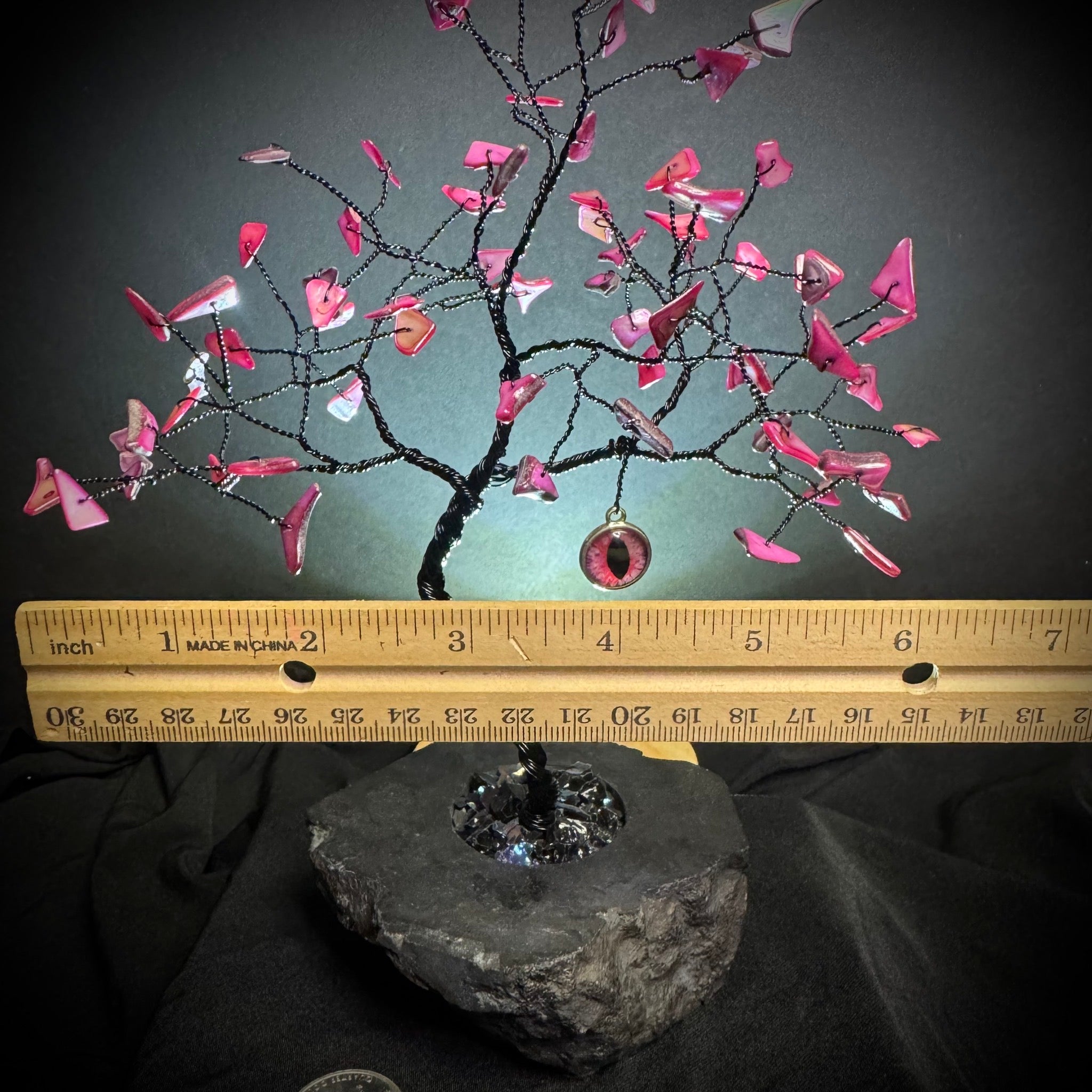 Dyed Shell on Black Tourmaline Mojo Tree