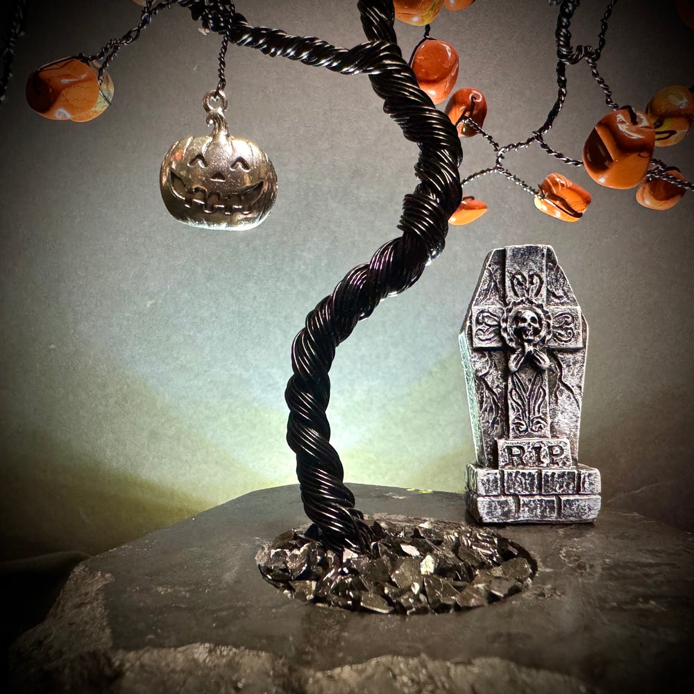 Red Jasper on Black Tourmaline Mojo Tree