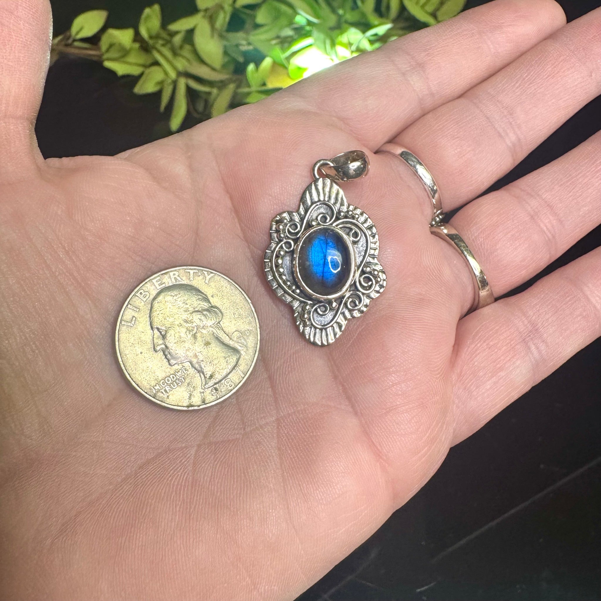 Labradorite Pendant Sterling Silver