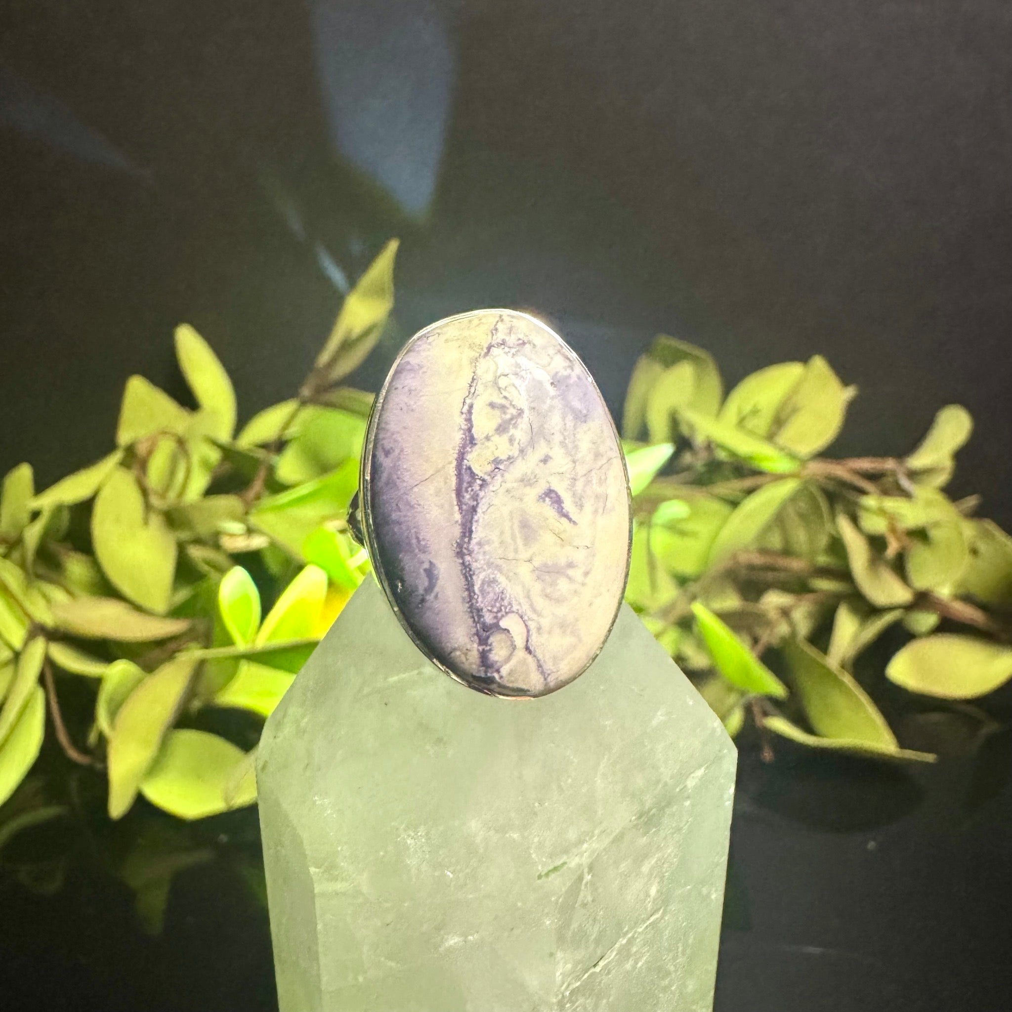 Oval Tiffany Stone Ring Sterling Silver