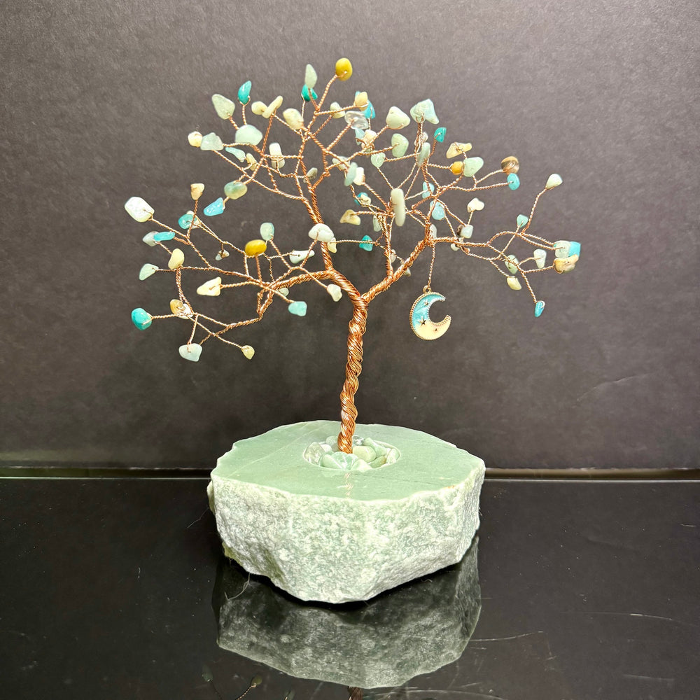Amazonite on Green Aventurine Mojo Tree