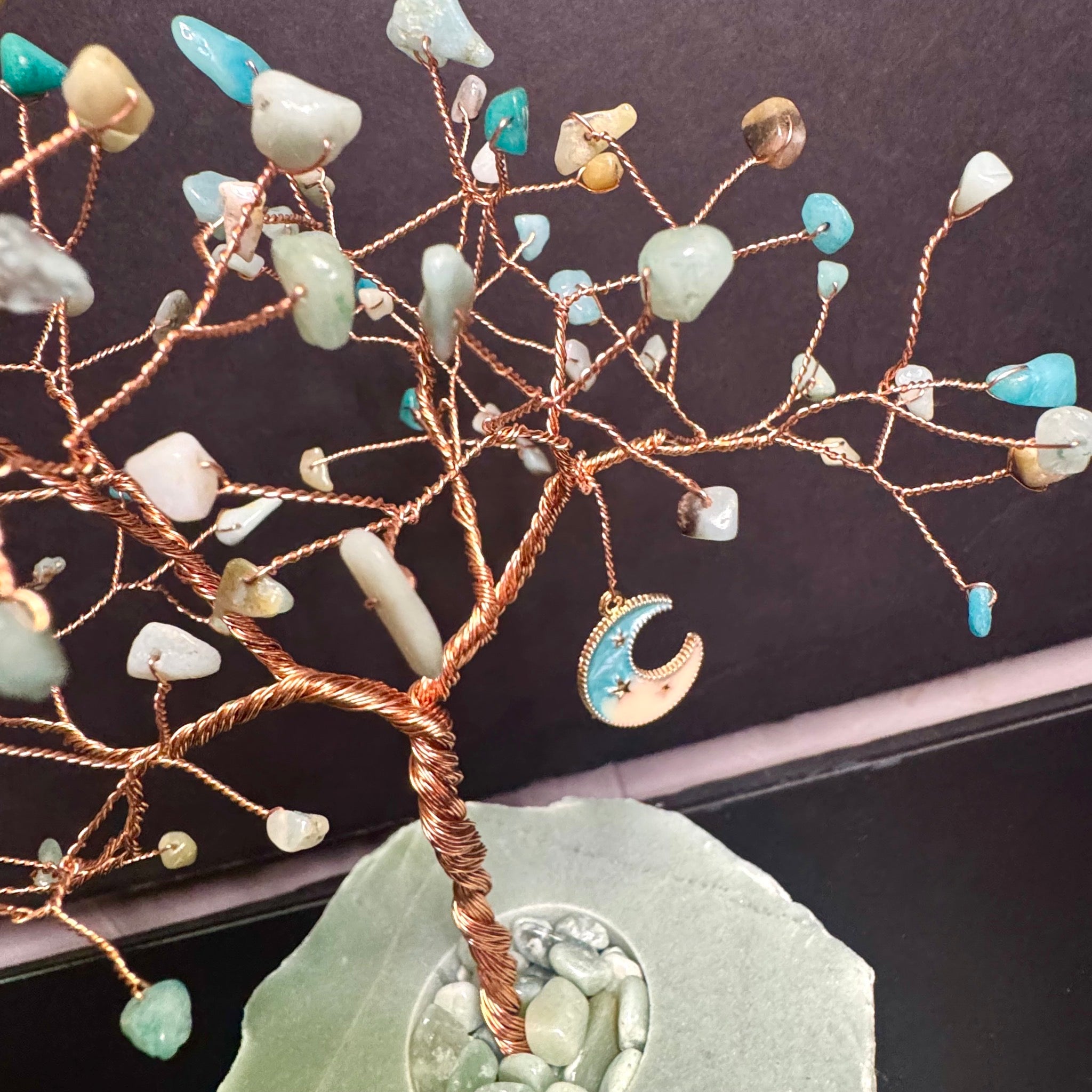 Amazonite on Green Aventurine Mojo Tree