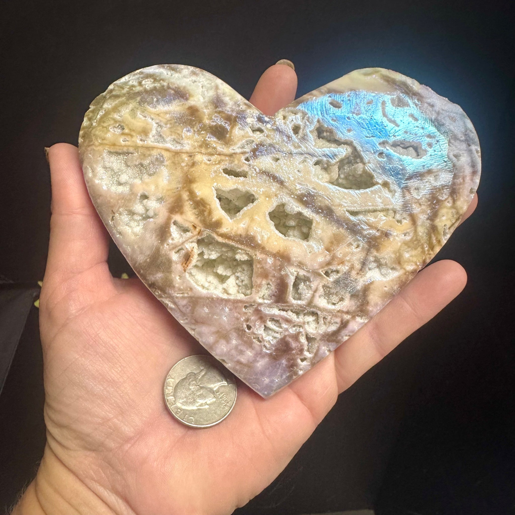 Aura Sphalerite Heart on Stand