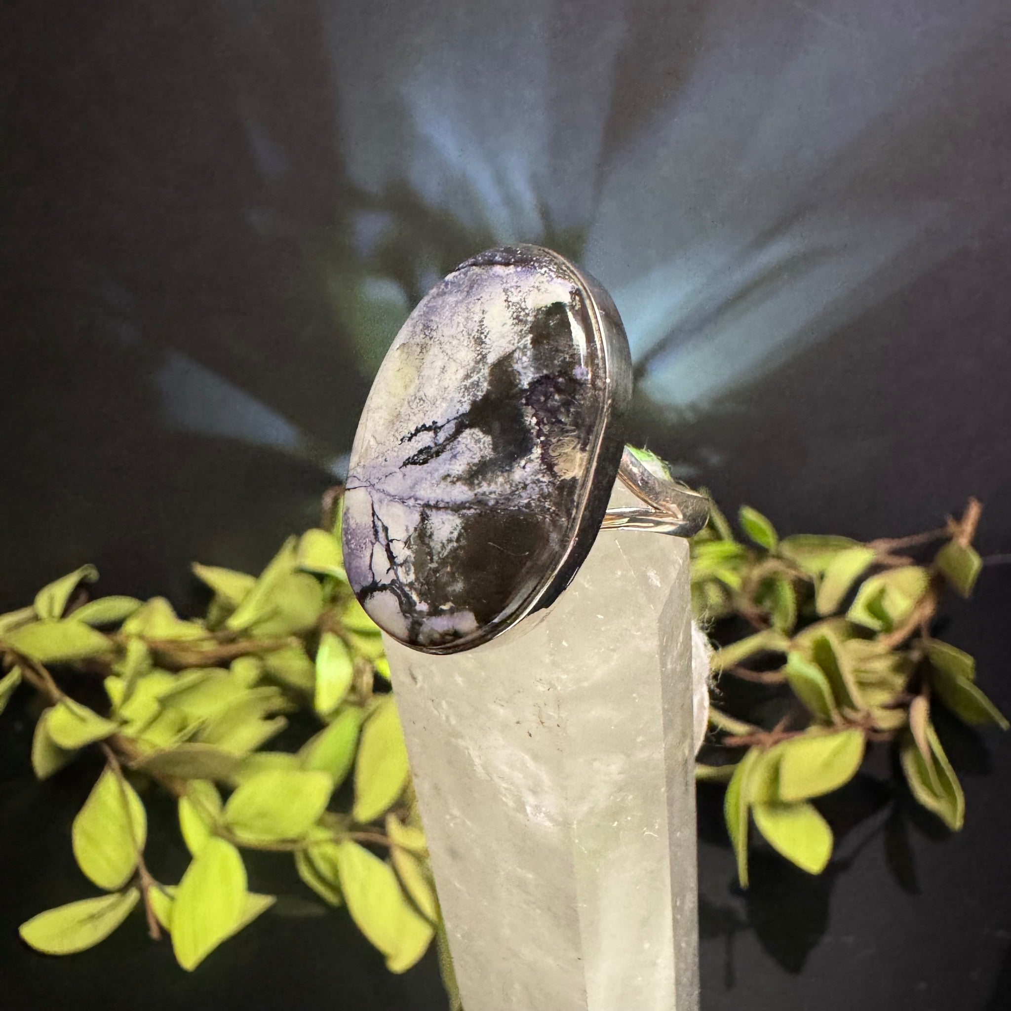Oval Tiffany Stone Ring Sterling Silver