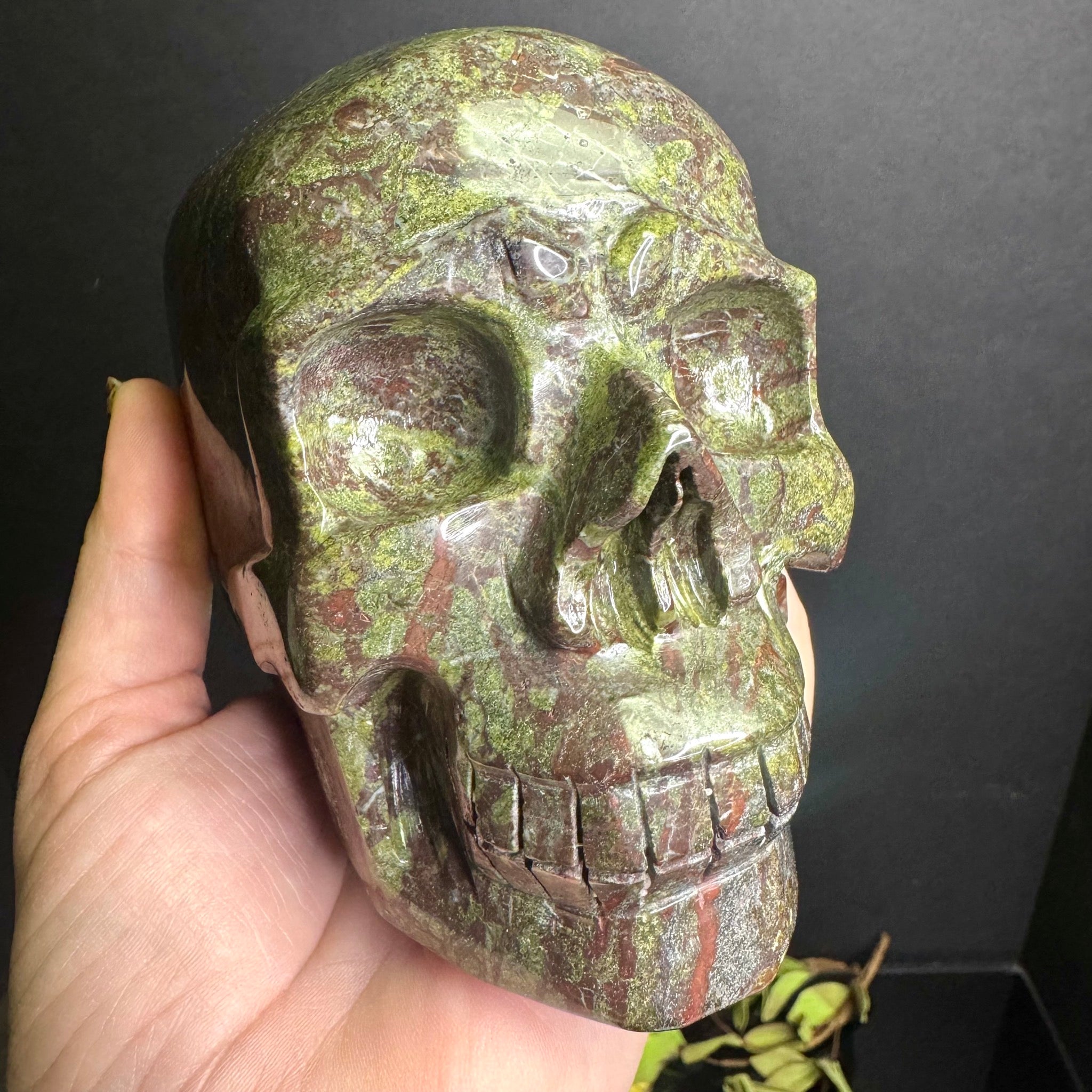 Dragons Blood Jasper Skull