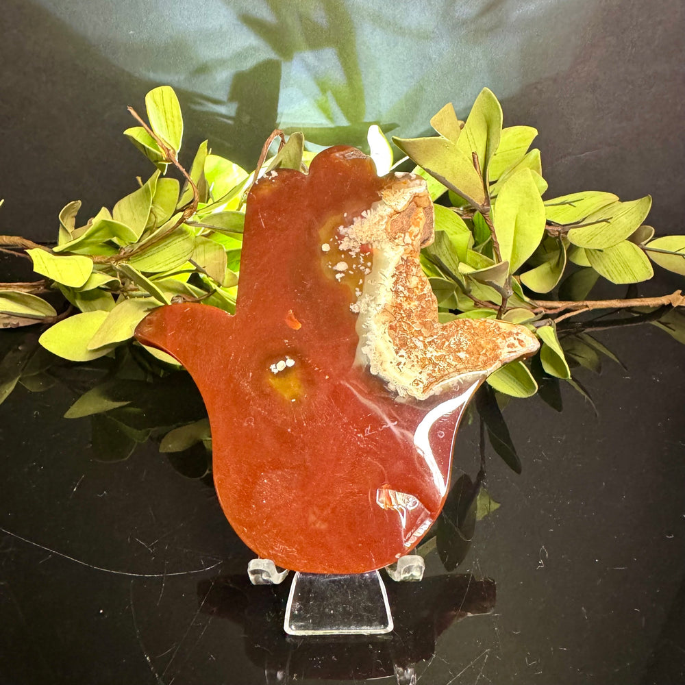Carnelian Hamsa Hand Carving