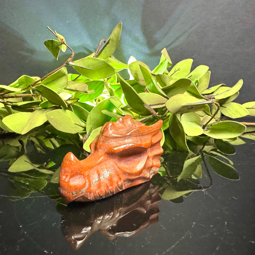 Red Jasper Carved Dragon Head