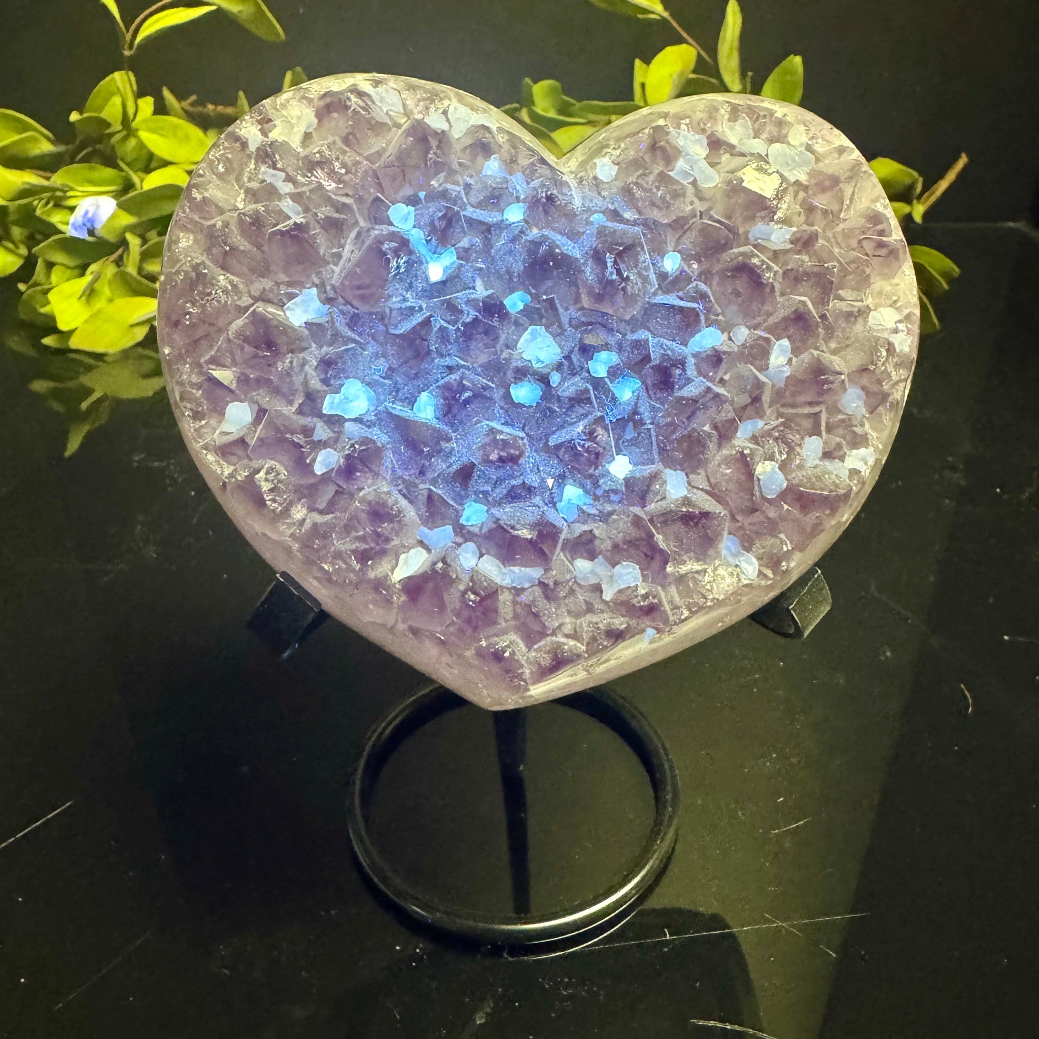 Amethyst Heart on Stand