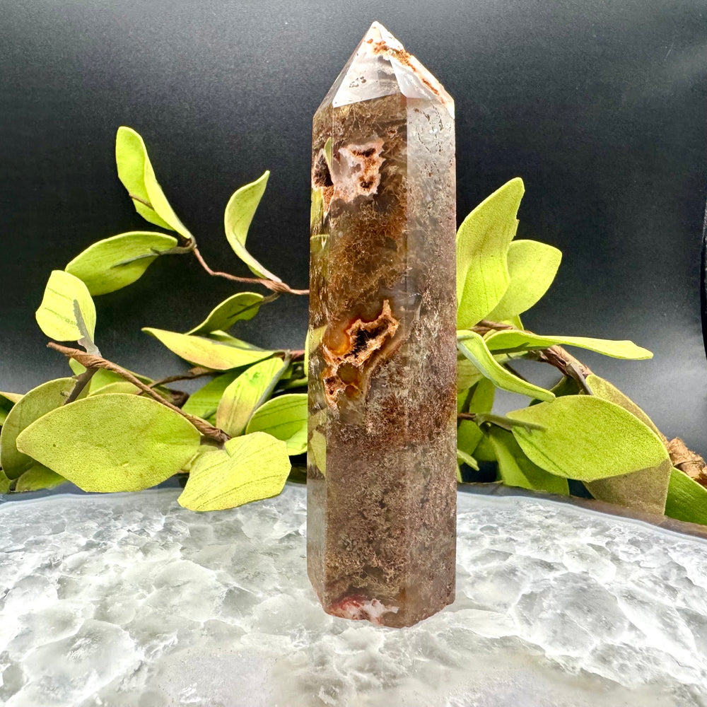 Red Moss Agate Tower