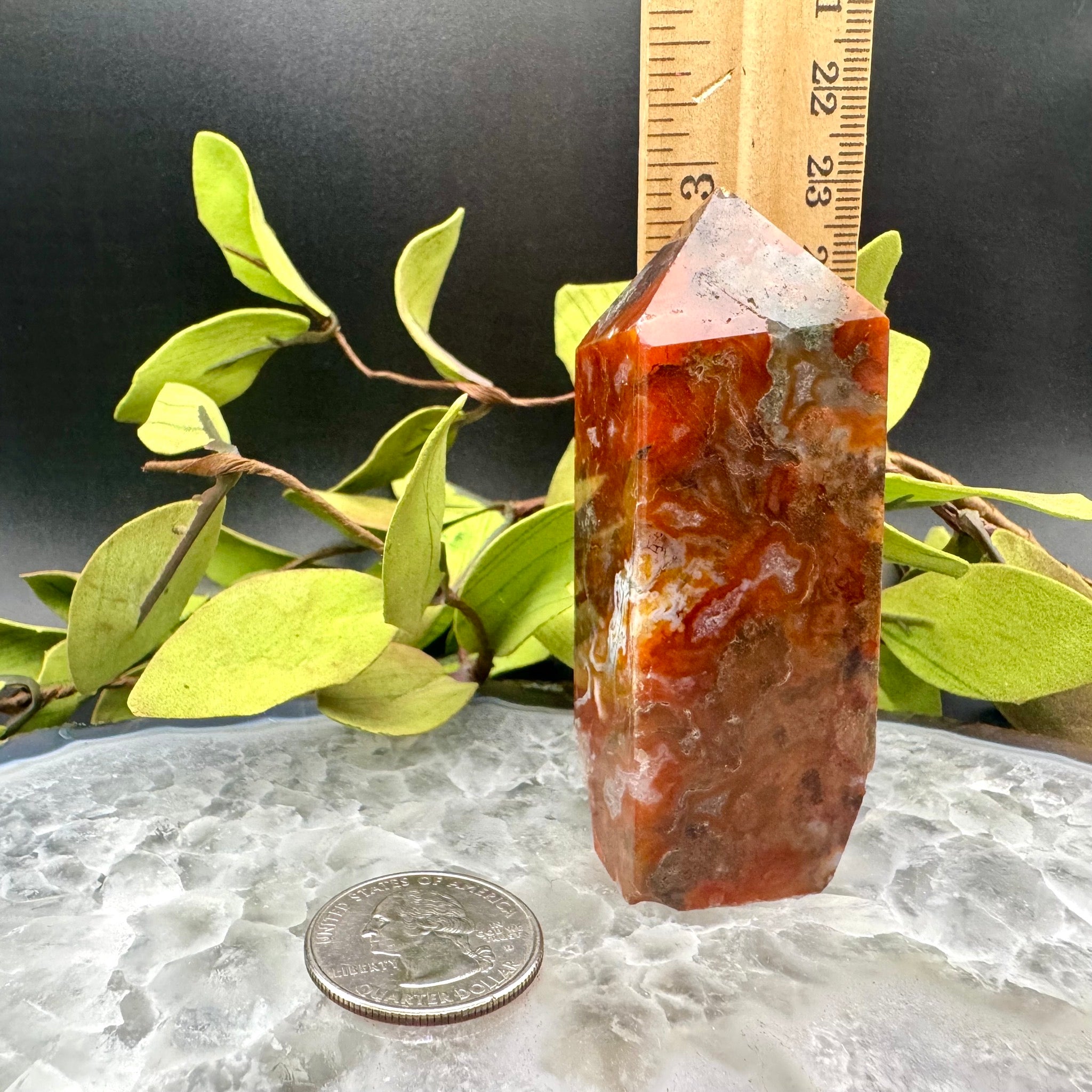 Red Moss Agate Tower