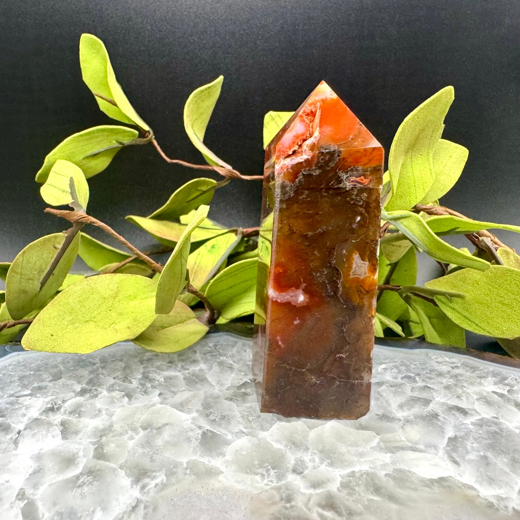 Red Moss Agate Tower