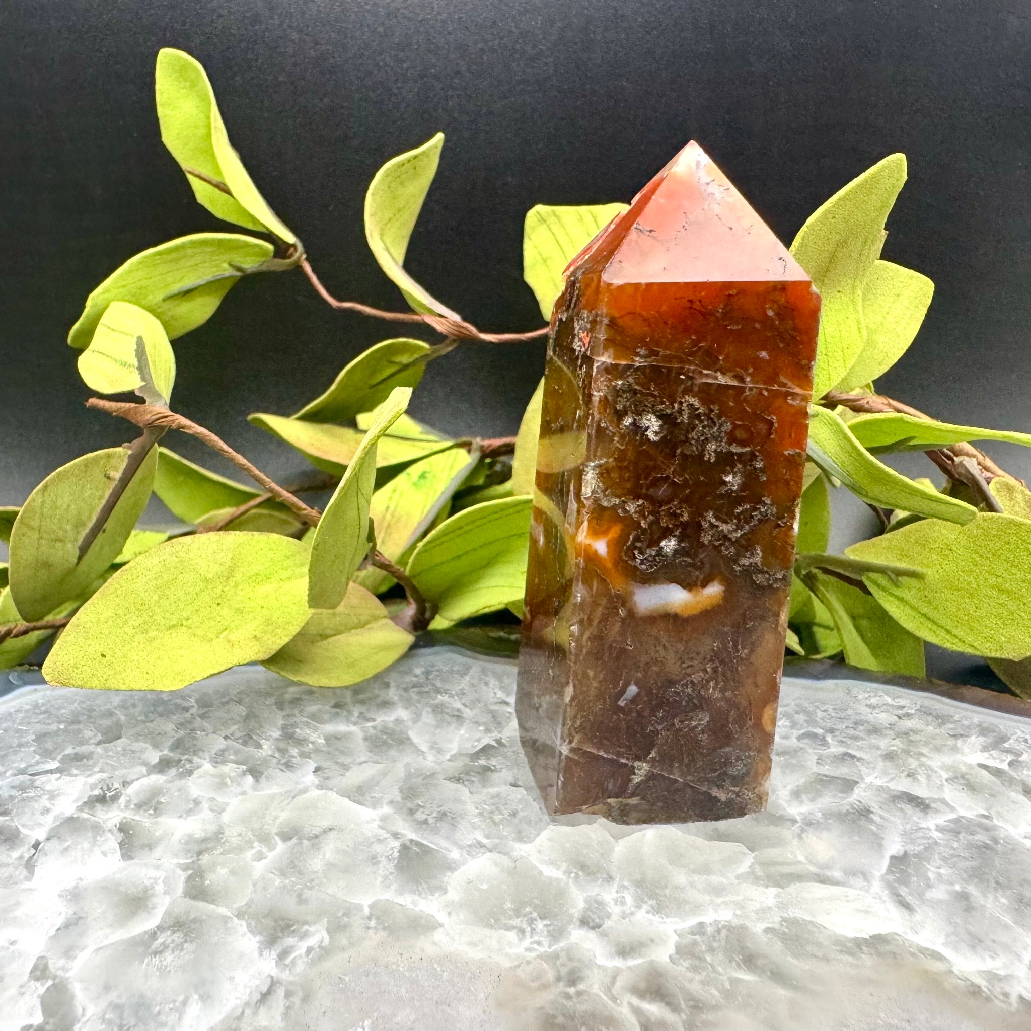 Red Moss Agate Tower