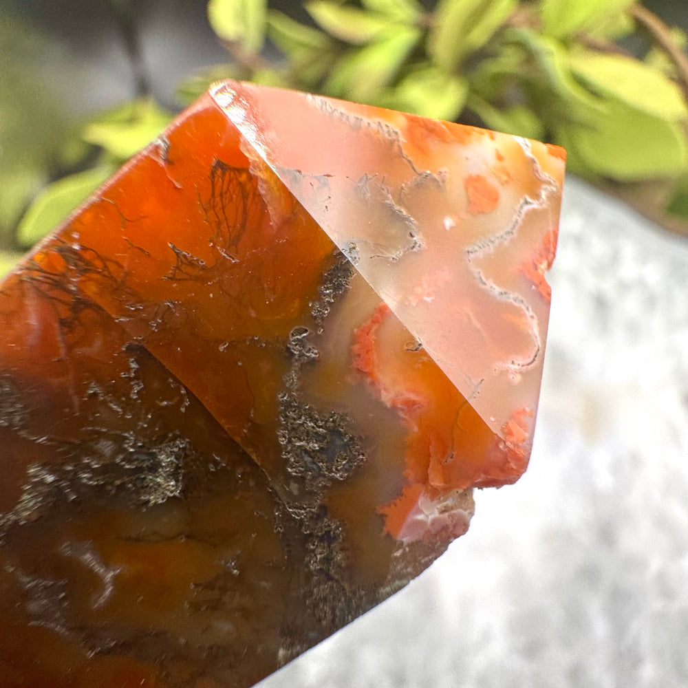 Red Moss Agate Tower