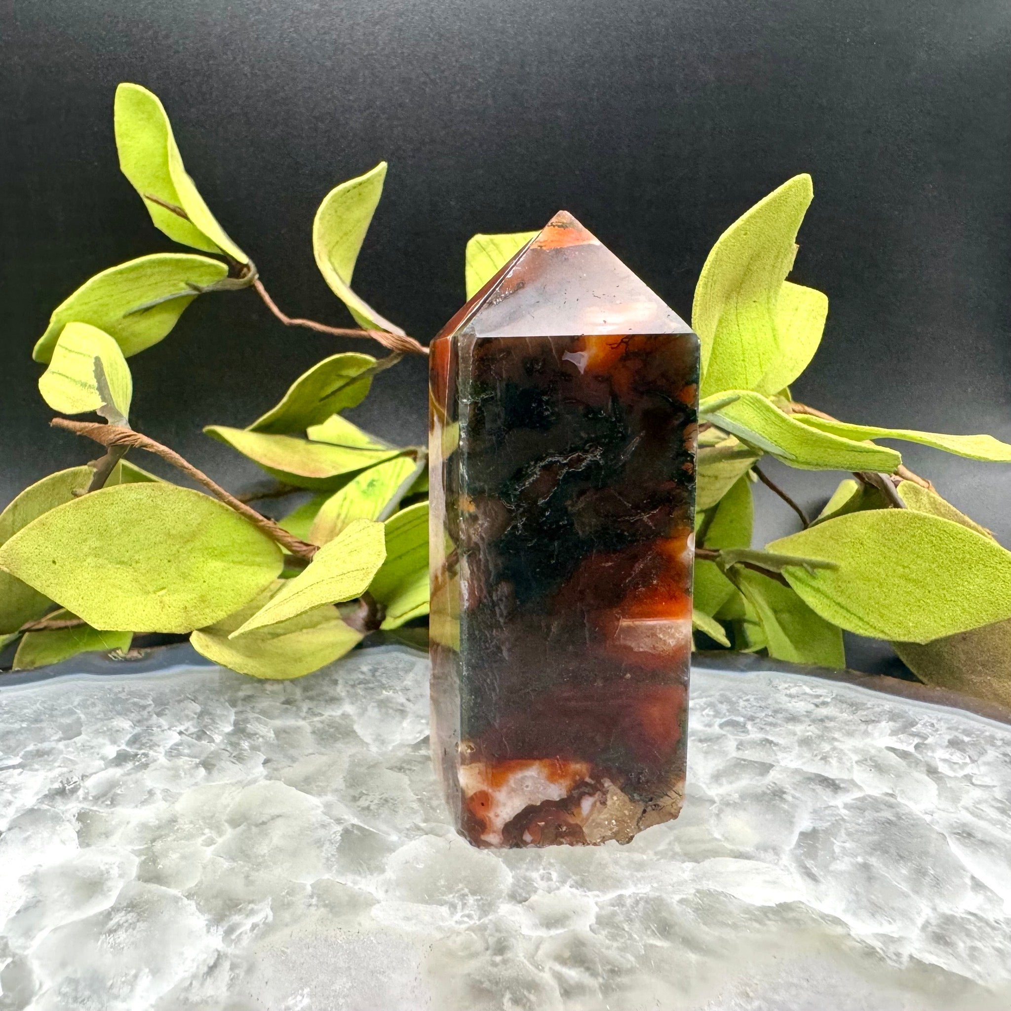 Red Moss Agate Tower