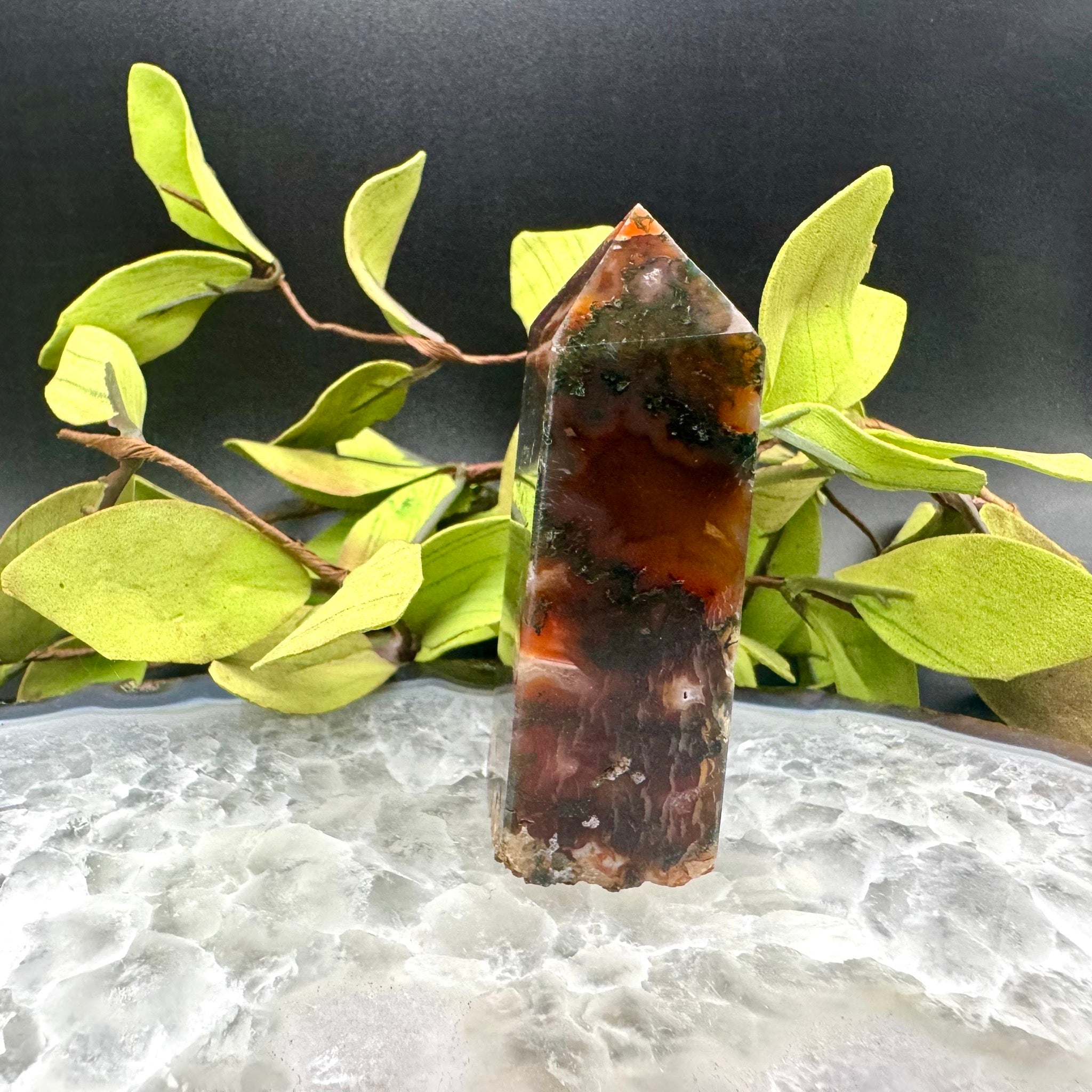 Red Moss Agate Tower