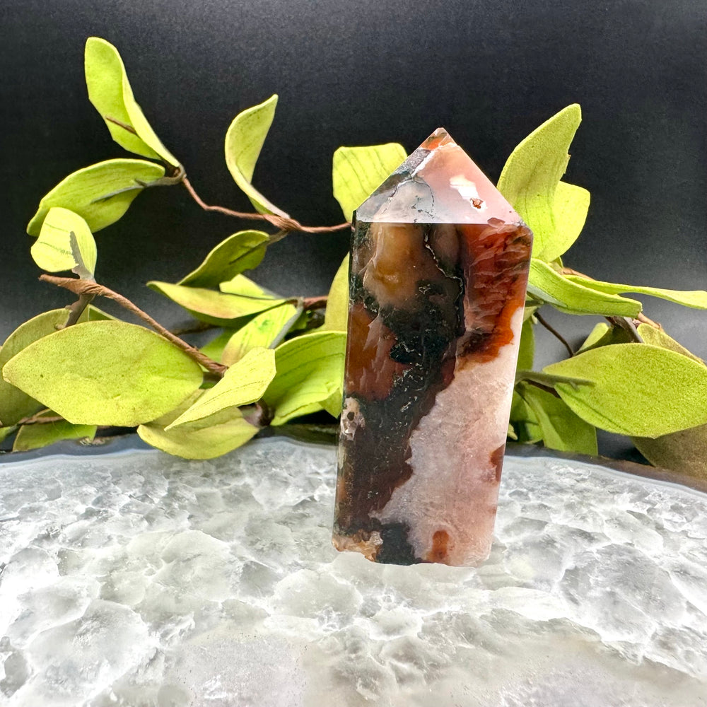 Red Moss Agate Tower