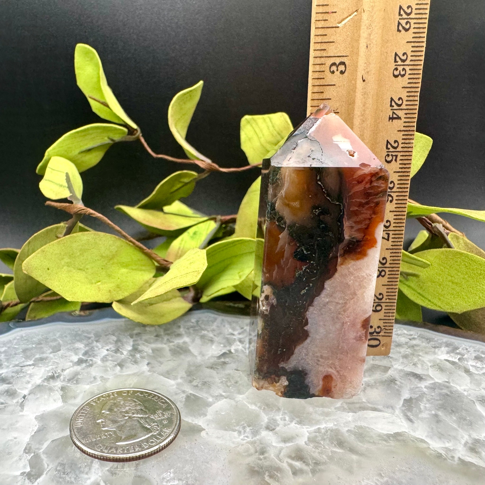 Red Moss Agate Tower
