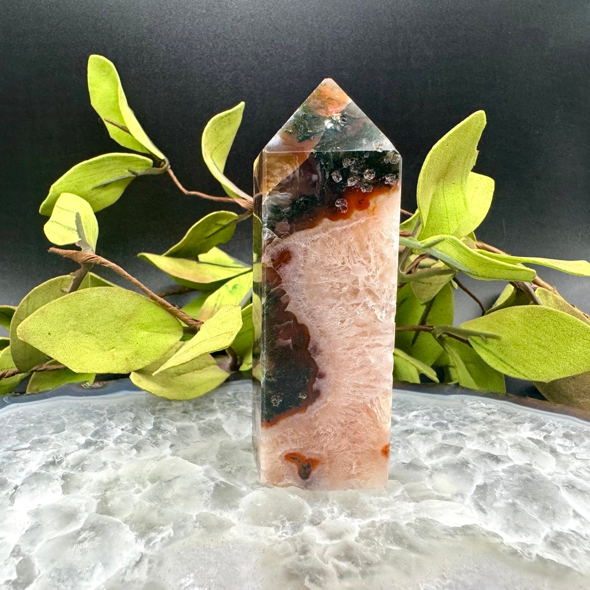 Red Moss Agate Tower