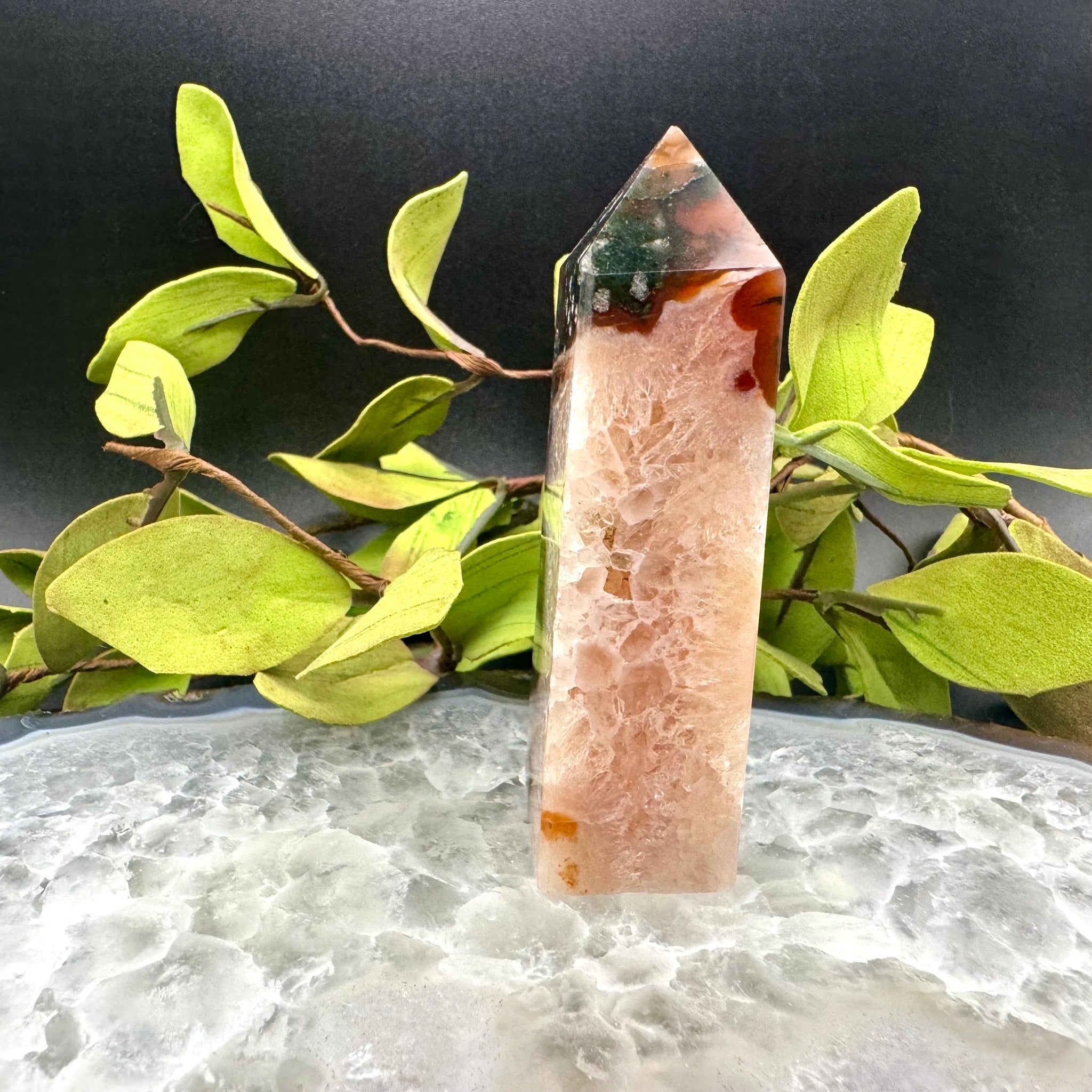Red Moss Agate Tower