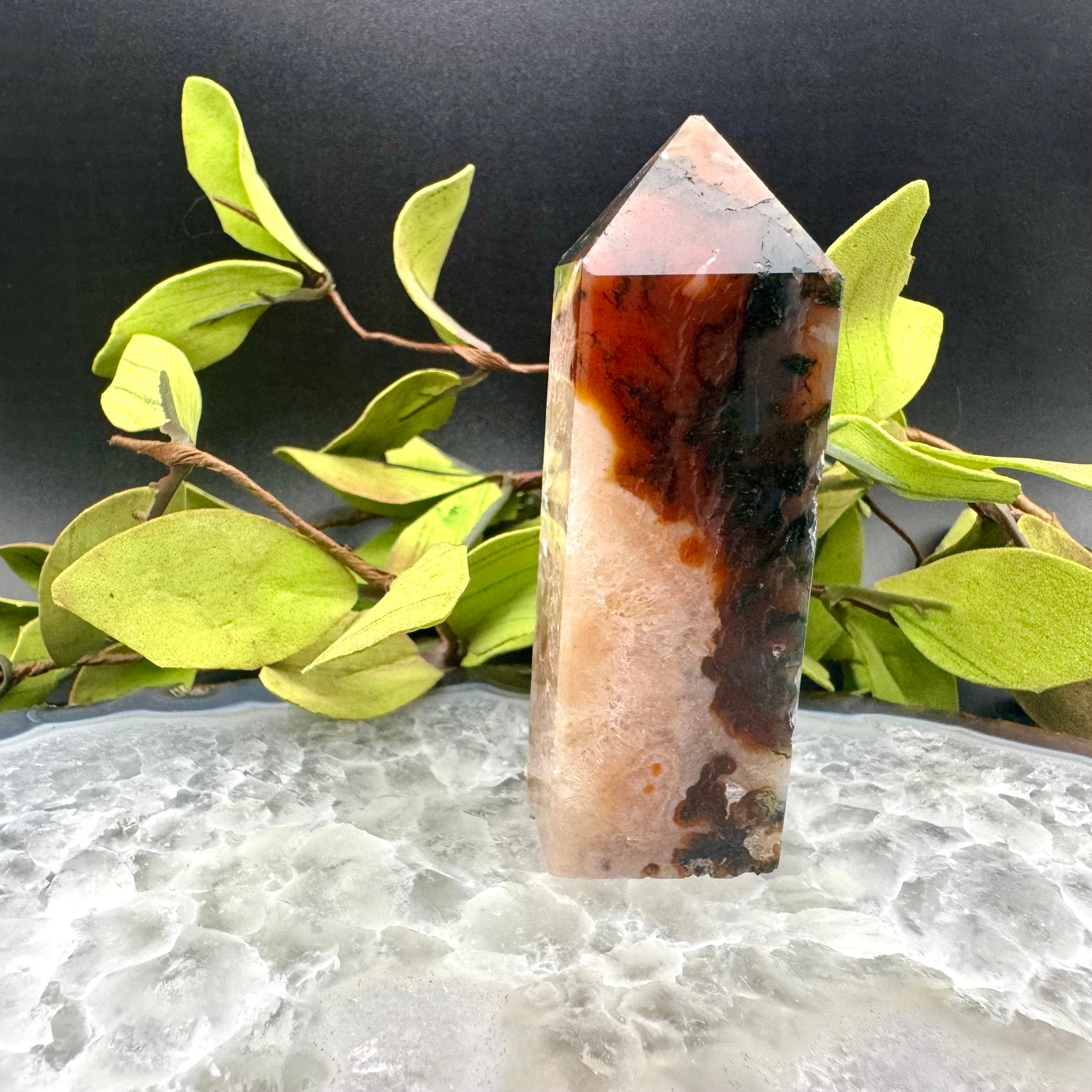 Red Moss Agate Tower