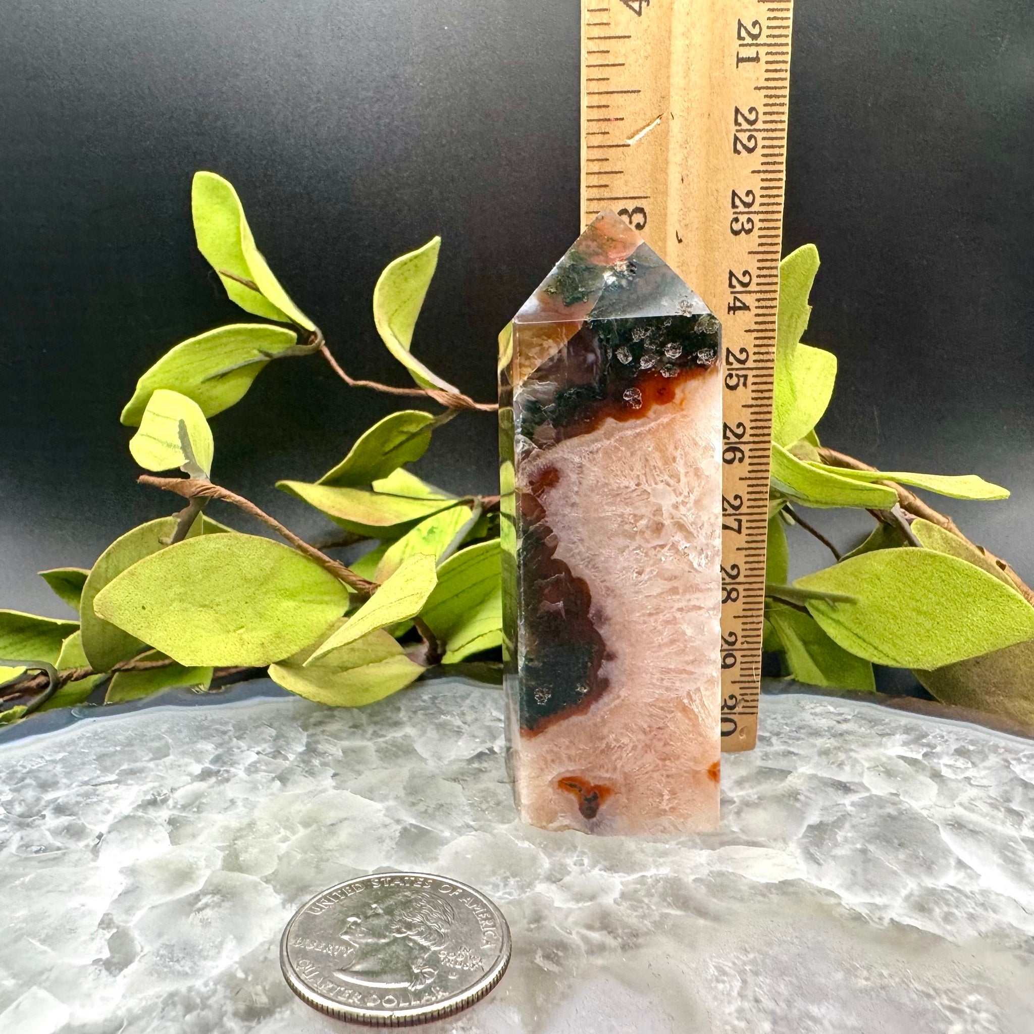 Red Moss Agate Tower