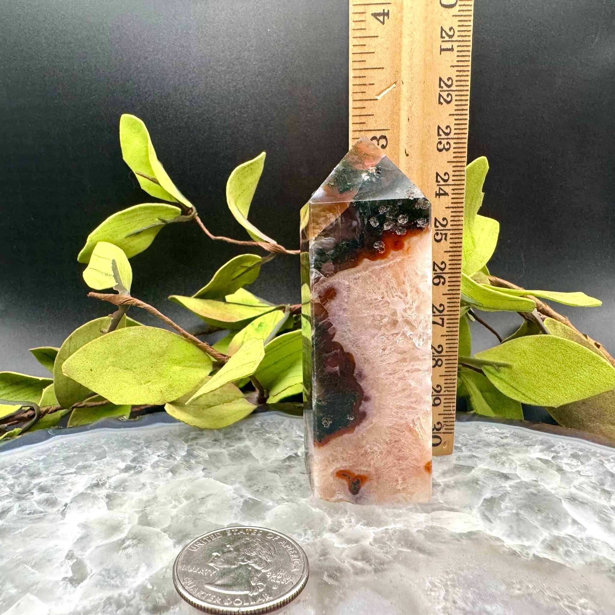 Red Moss Agate Tower