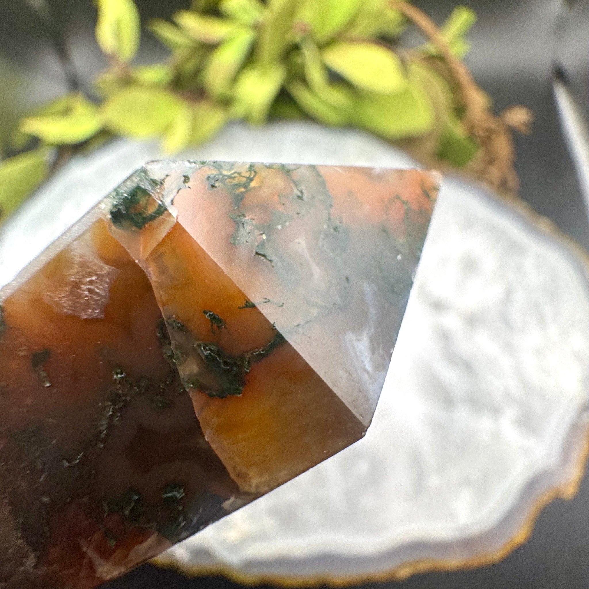 Red Moss Agate Tower
