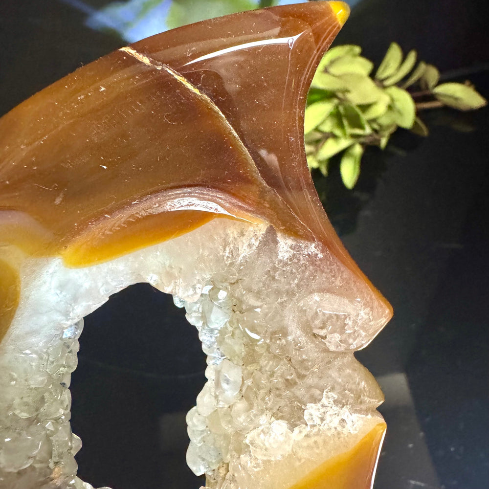 Agate Moon Face Carving