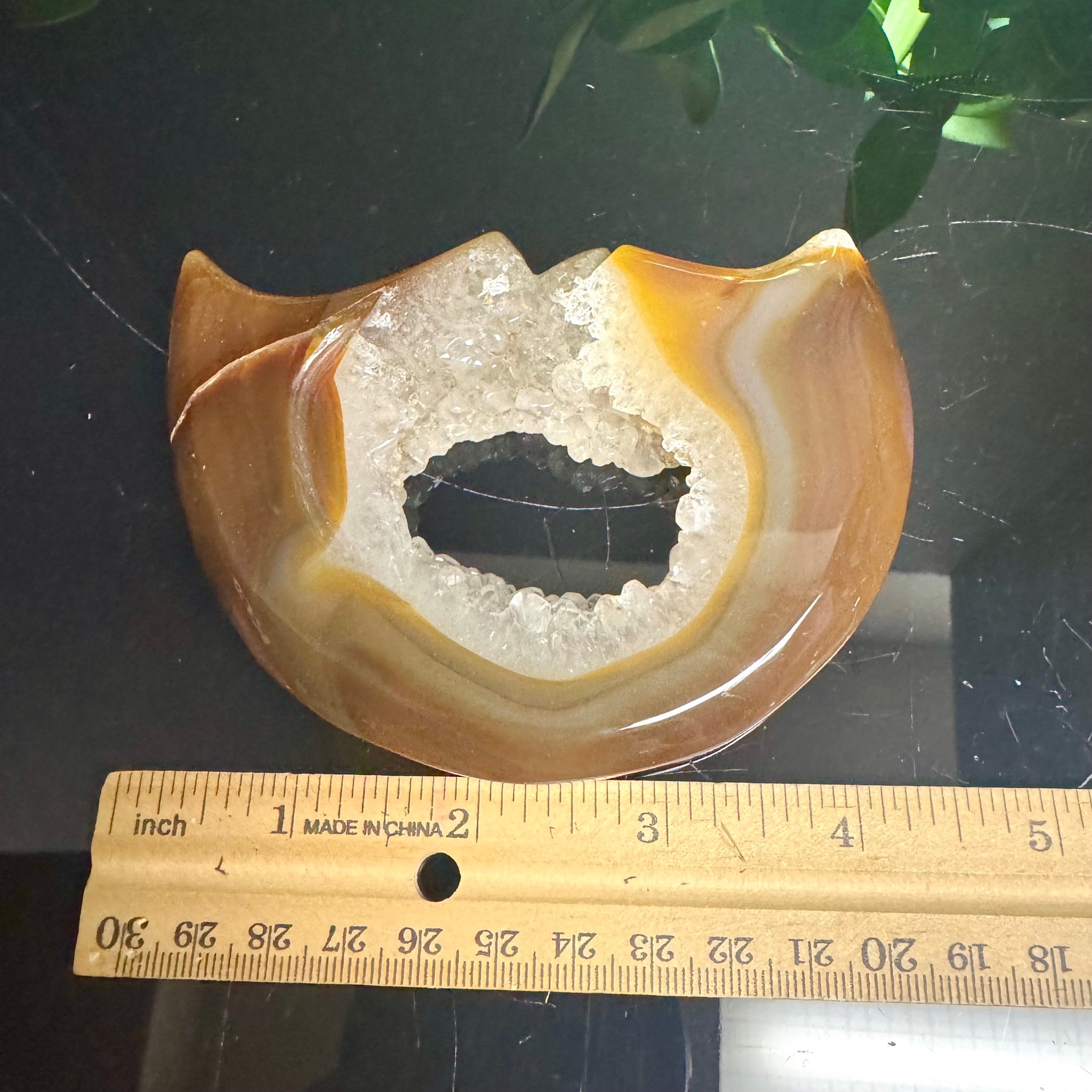 Agate Moon Face Carving