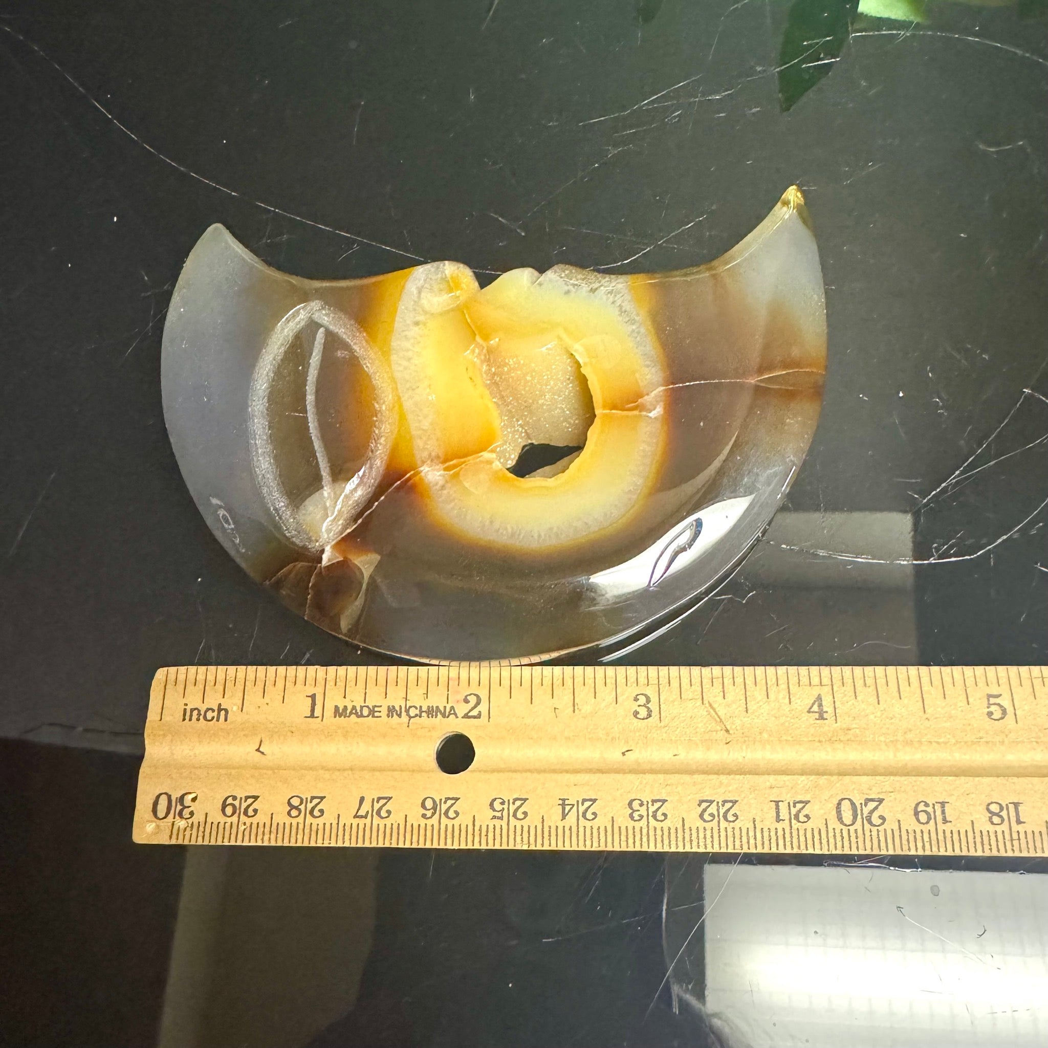 Agate Moon Face Carving