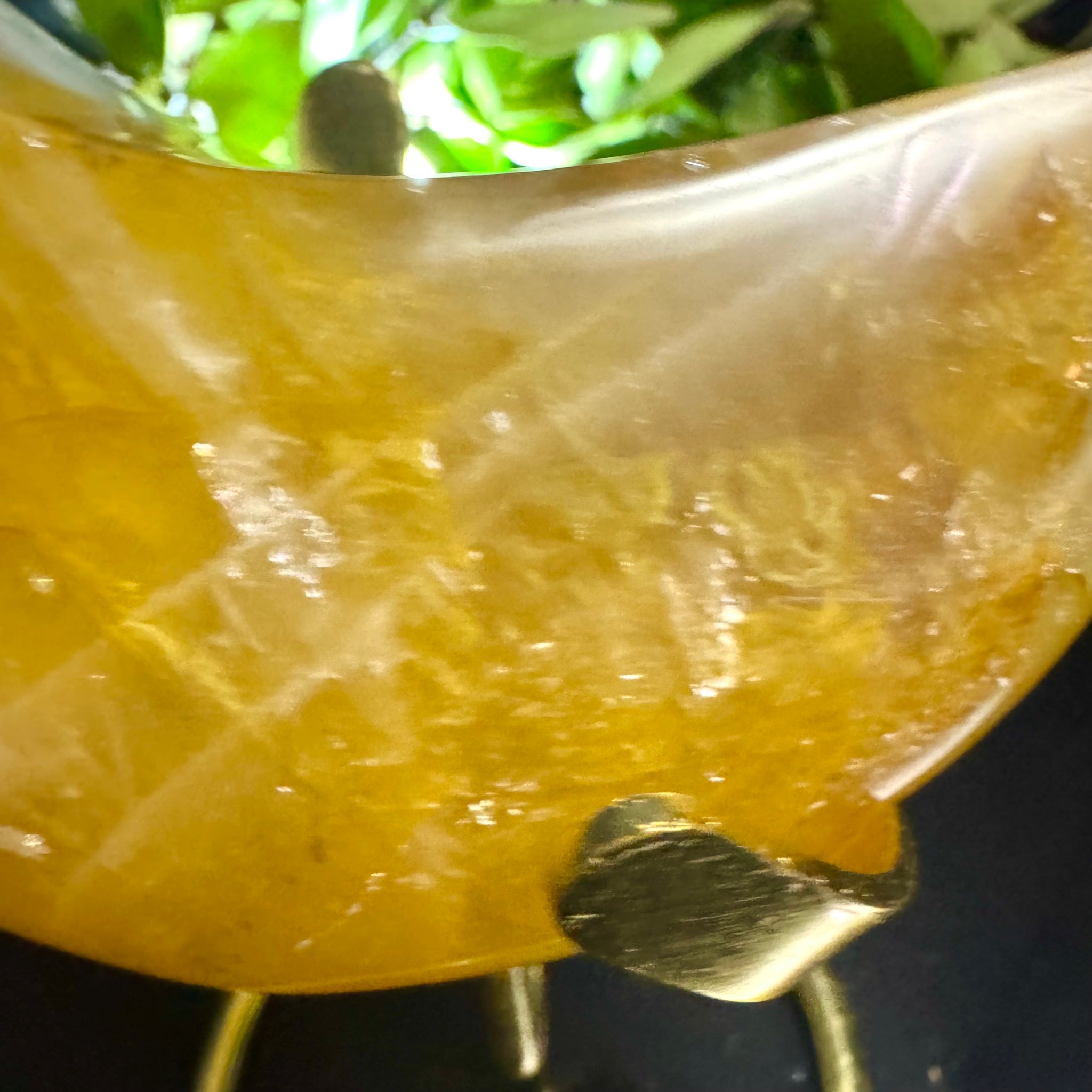 Golden Healer Quartz Moon Carving